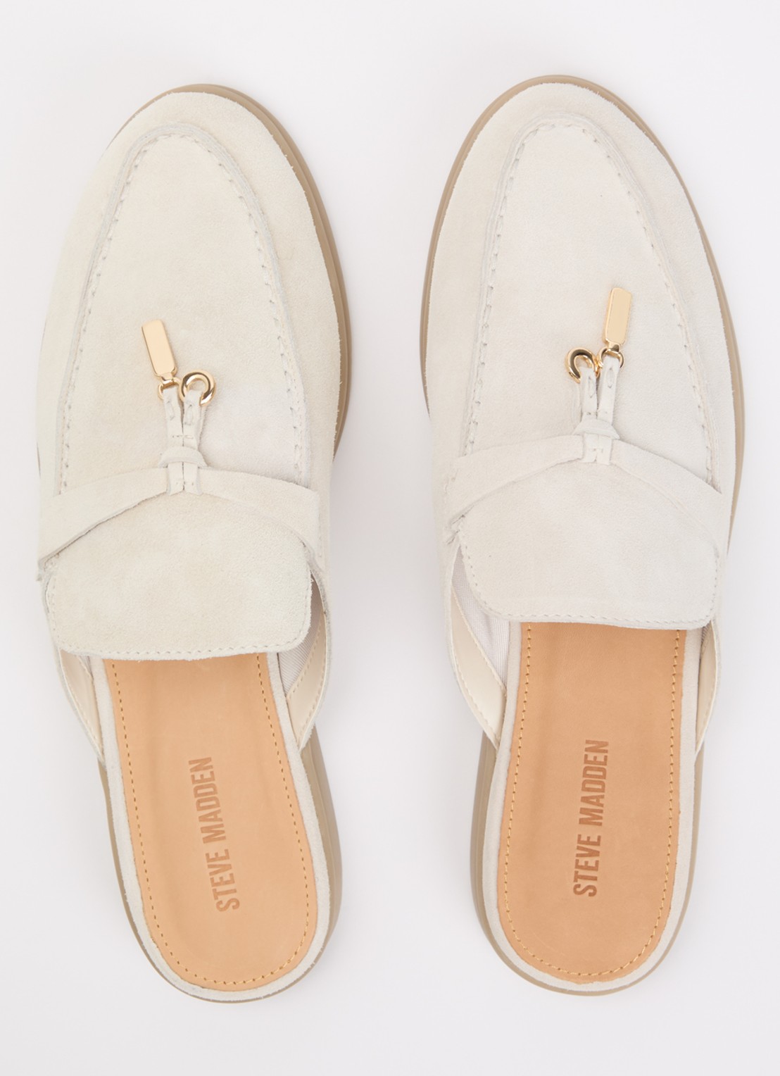 Steve Madden Patrizia loafer van suède - detail 3 wit
