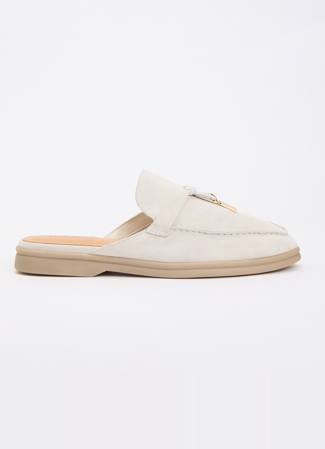 Steve Madden Patrizia loafer van suède - voorkant wit