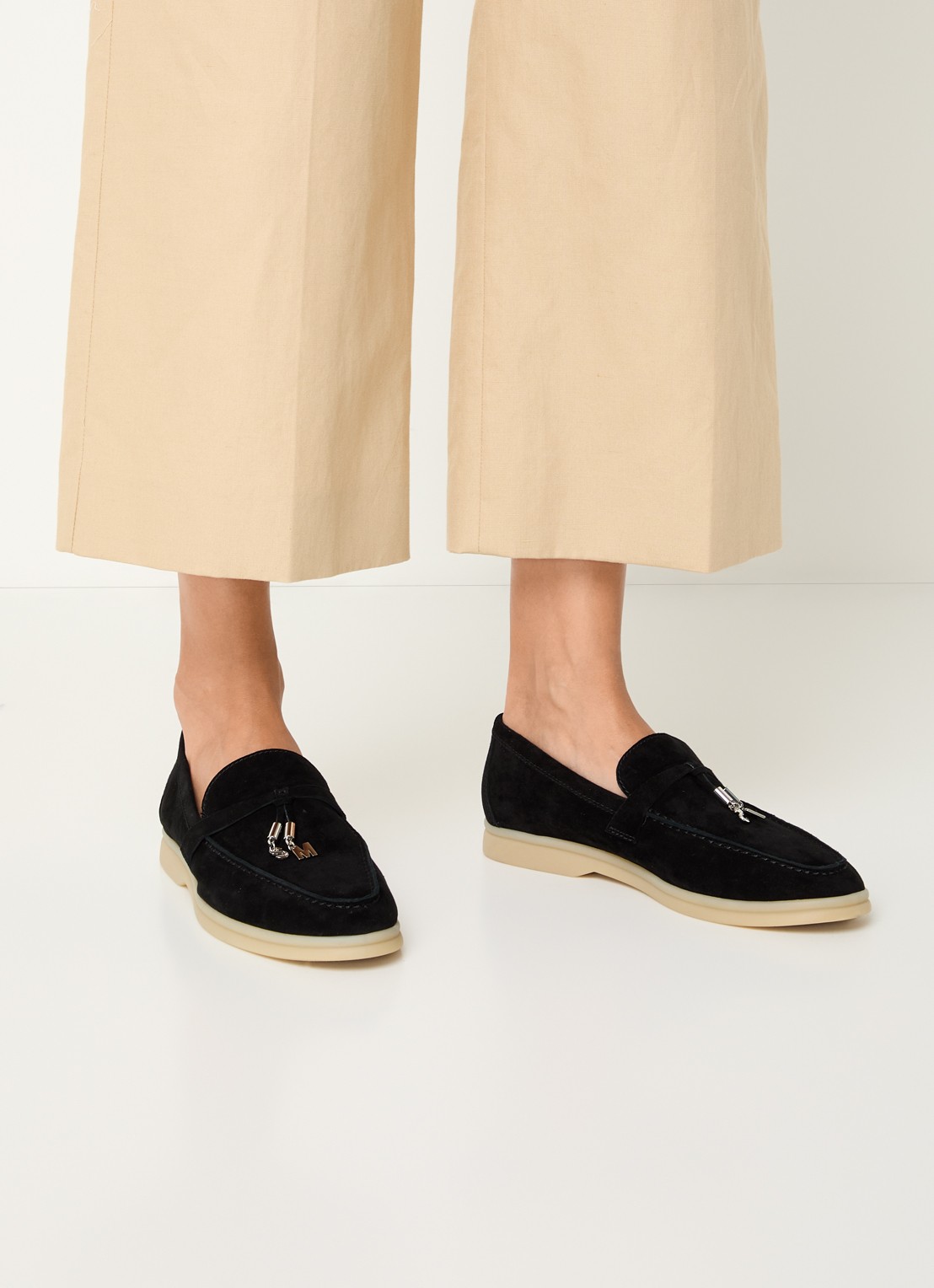Steve Madden Portland loafer van suède - voorkant 6 zwart