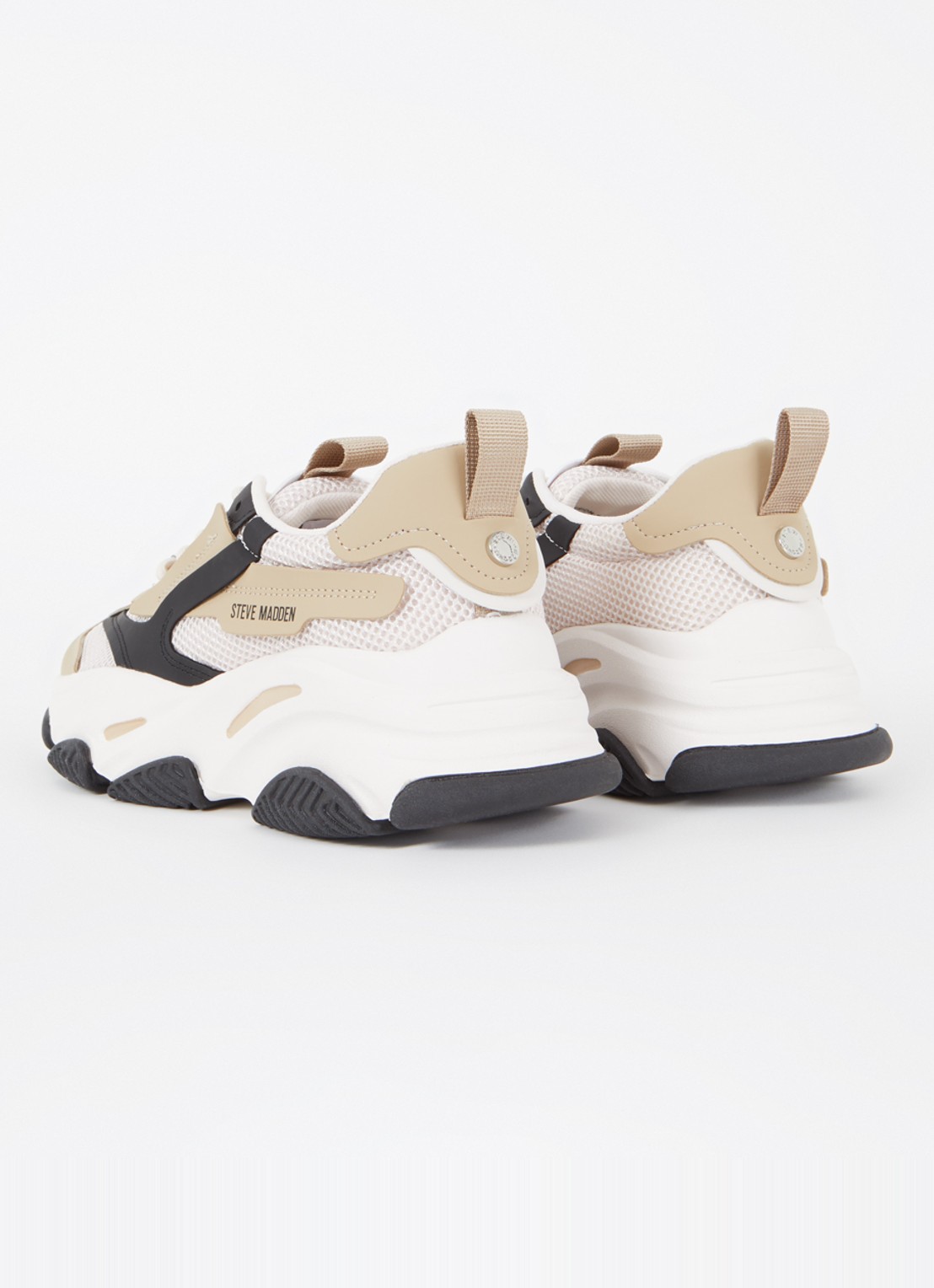 Steve Madden Possession-E sneaker met mesh detail  - achterkant 4 beige