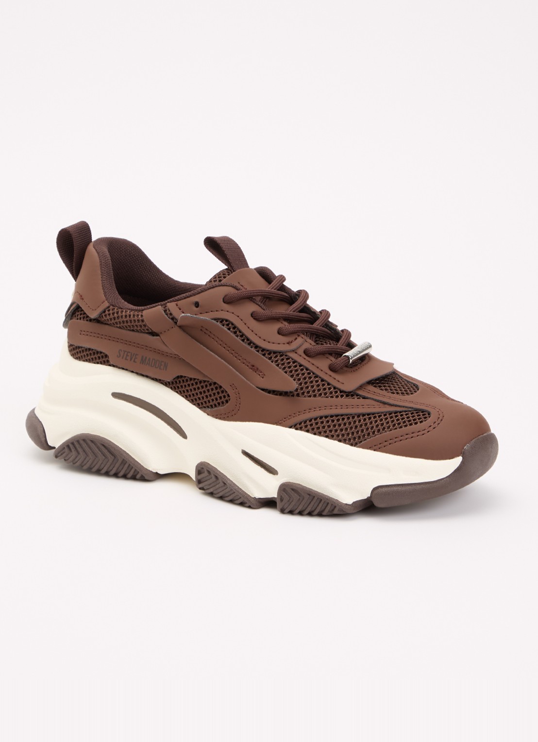 Steve Madden Possession-E sneaker met mesh details - voorkant 5 bruin