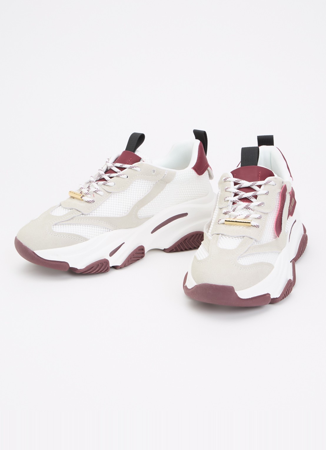 Steve Madden Possession-E sneaker met suède details - detail 4 bordeauxrood