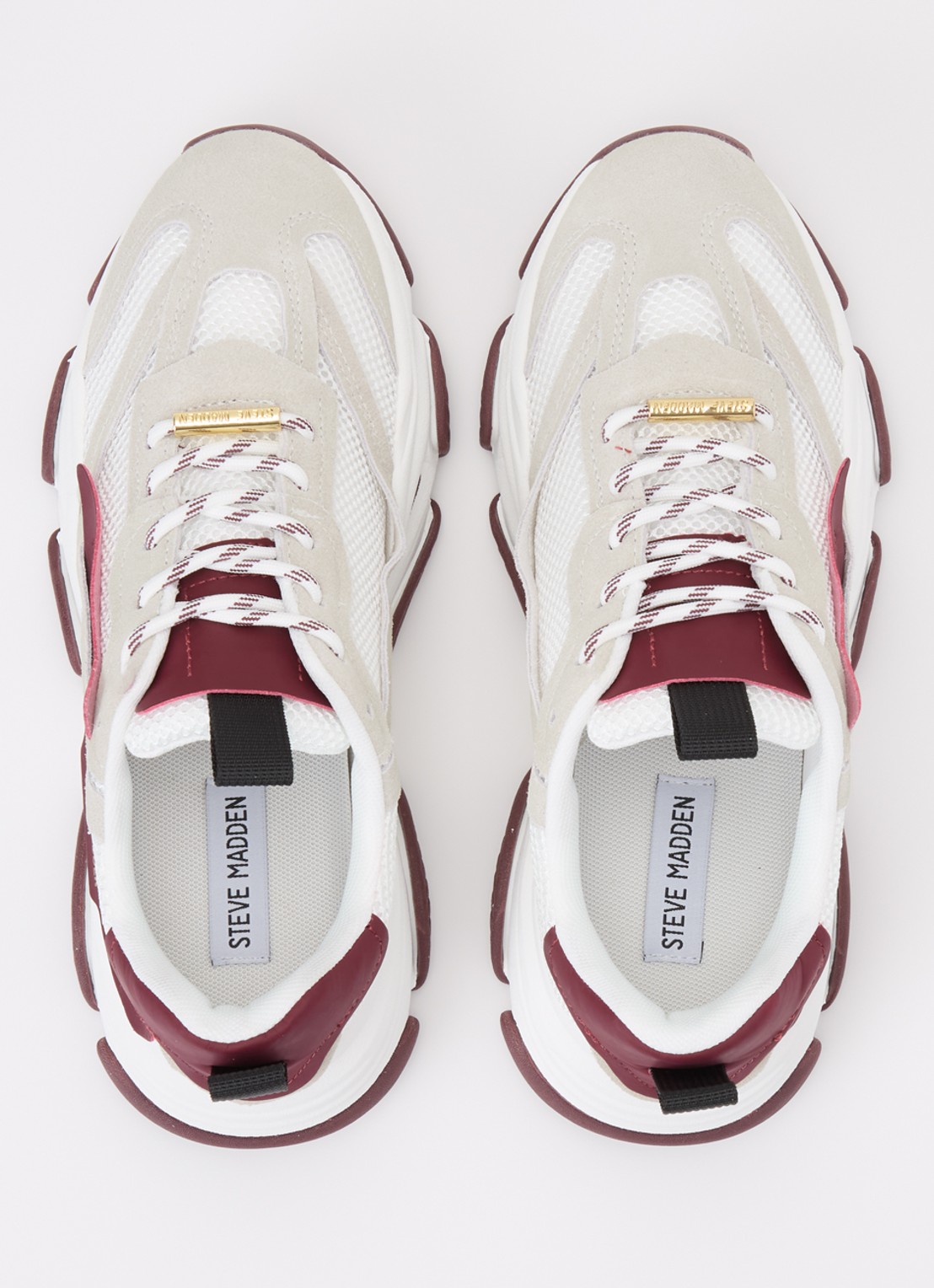 Steve Madden Possession-E sneaker met suède details - detail 5 bordeauxrood