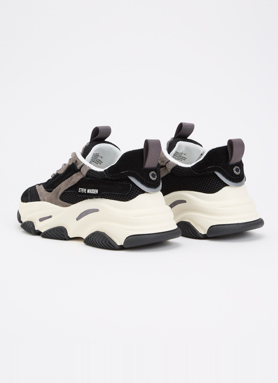 Steve Madden Possession-E sneaker met suède details - achterkant zwart