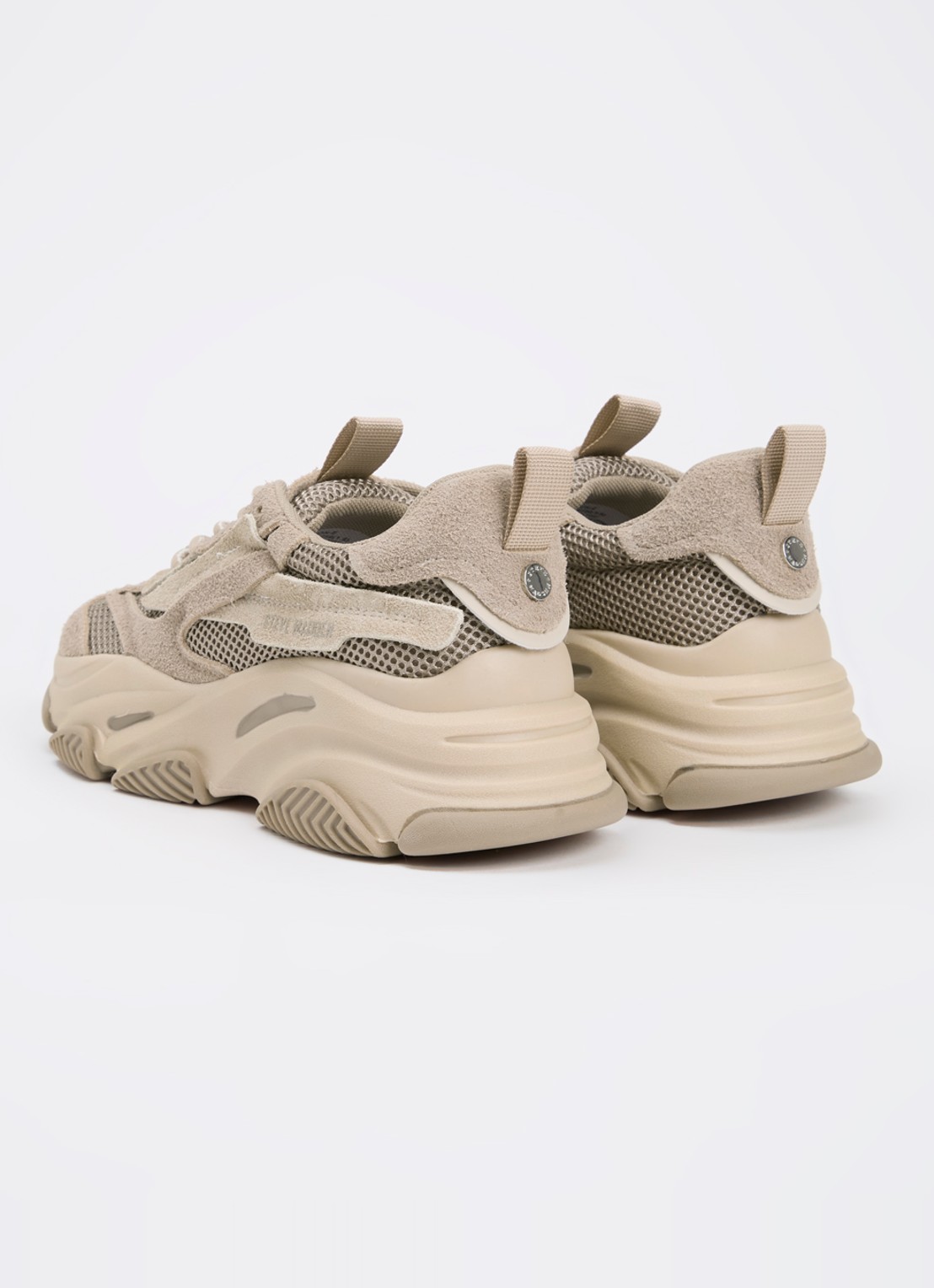 Steve Madden Possession-E sneaker met suède details - achterkant 3 taupe