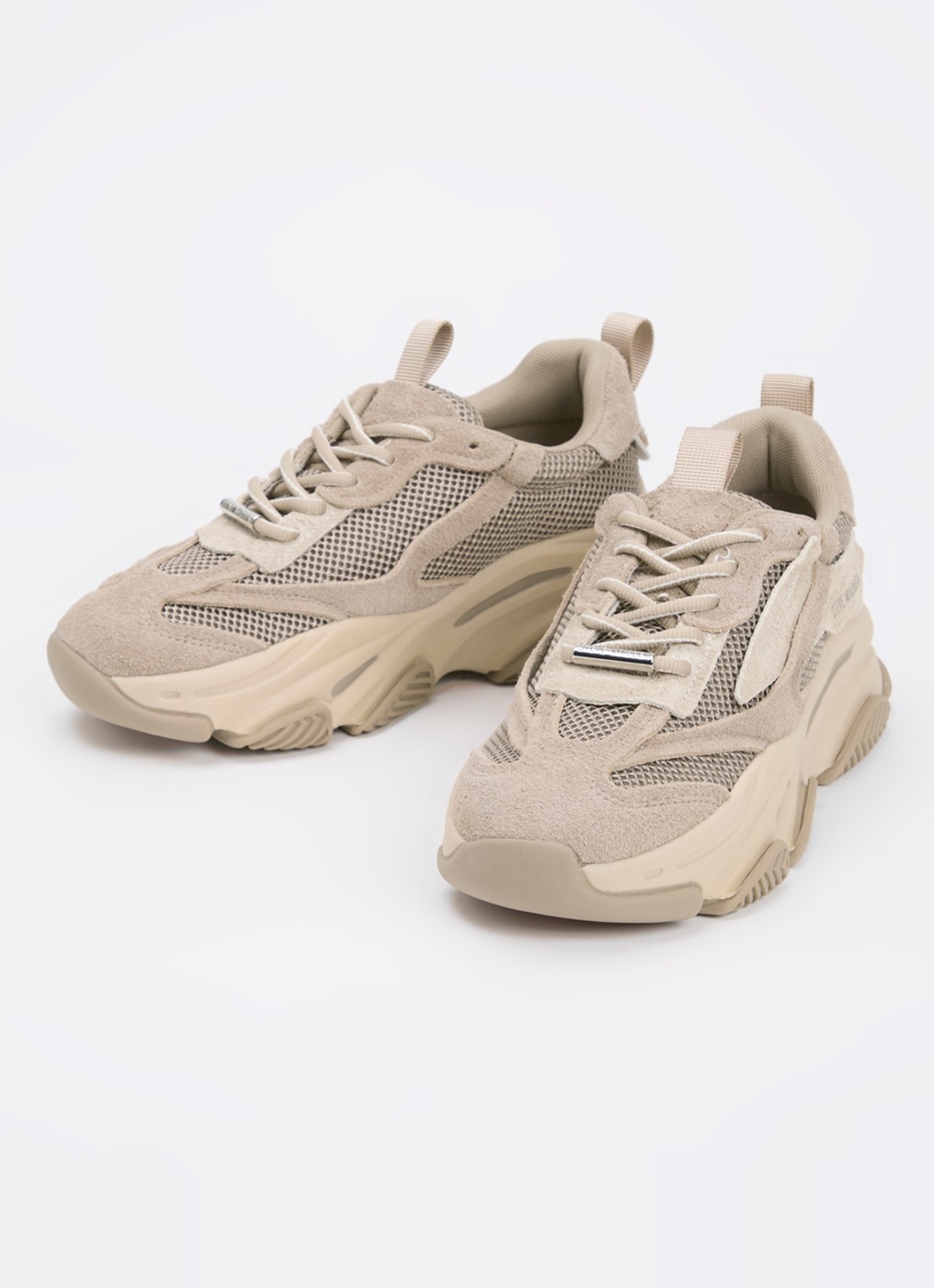 Steve Madden Possession-E sneaker met suède details - detail 4 taupe