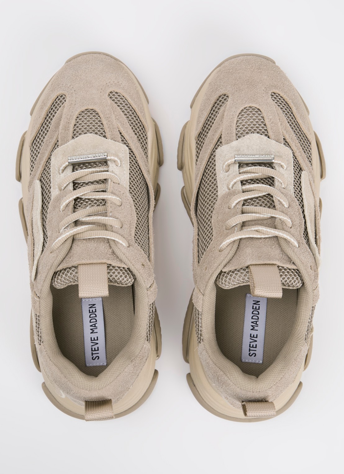Steve Madden Possession-E sneaker met suède details - detail 5 taupe