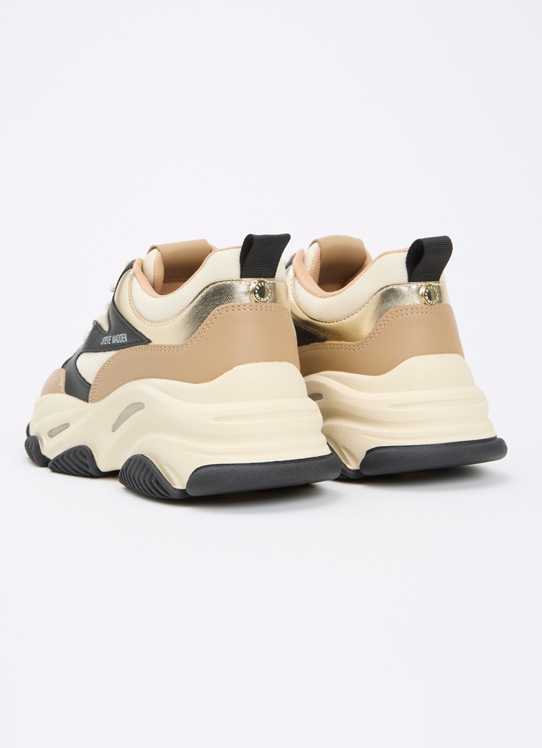 Steve Madden Progressive sneaker met metallic finish - achterkant 3 camel