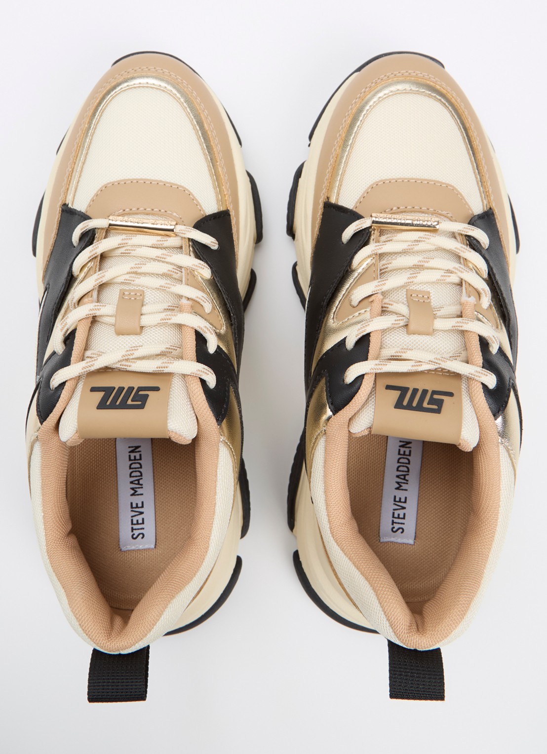 Steve Madden Progressive sneaker met metallic finish - detail 5 camel