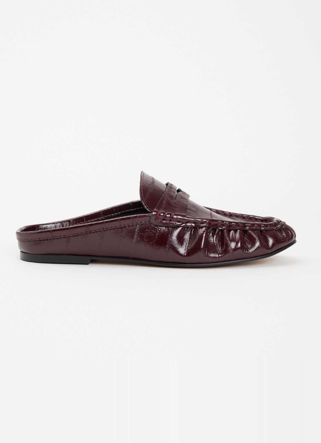Steve Madden Rafe muiltje van leer - voorkant bordeauxrood