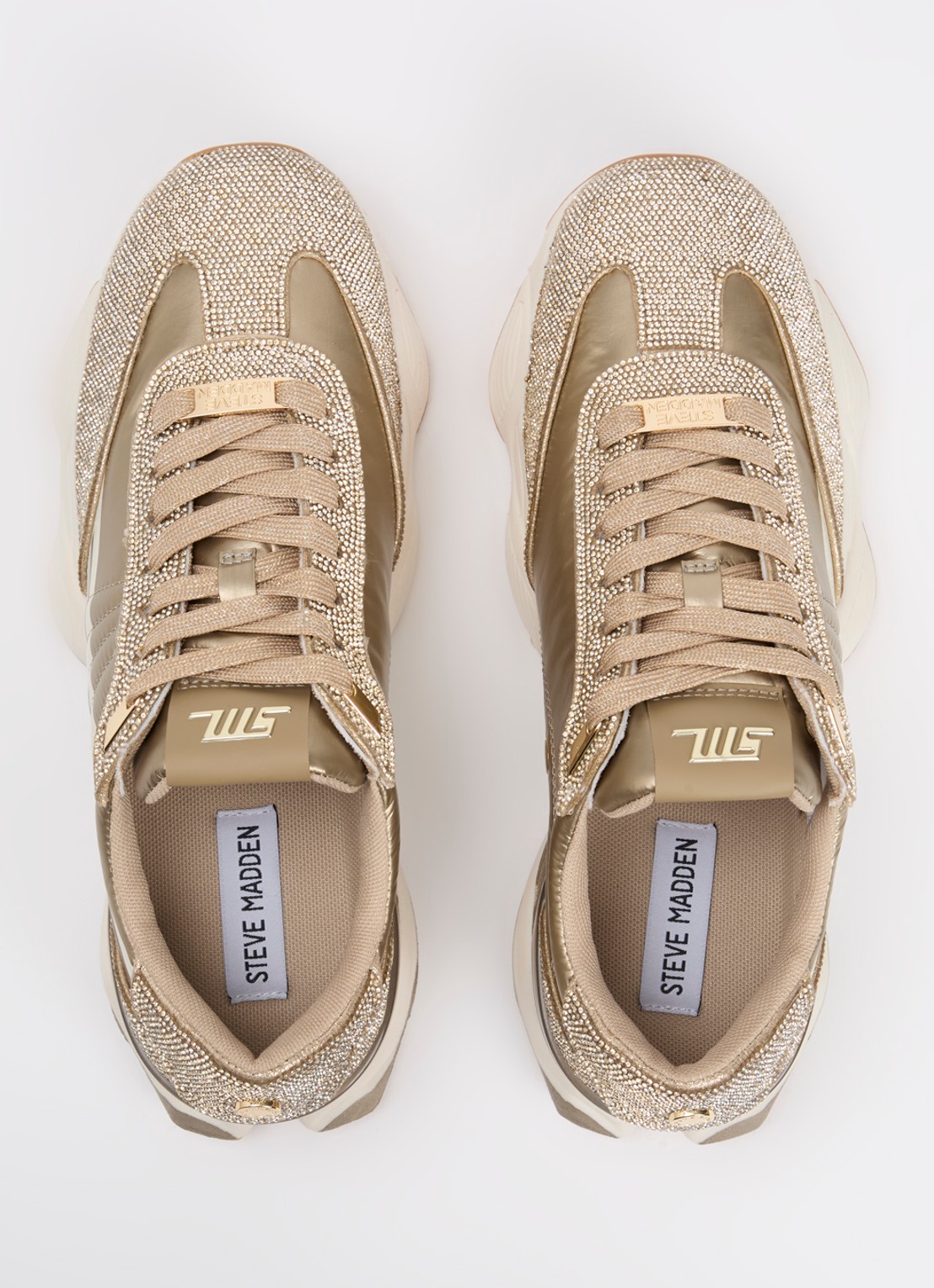 Steve Madden Setback-R sneaker met strass - detail 2 goud