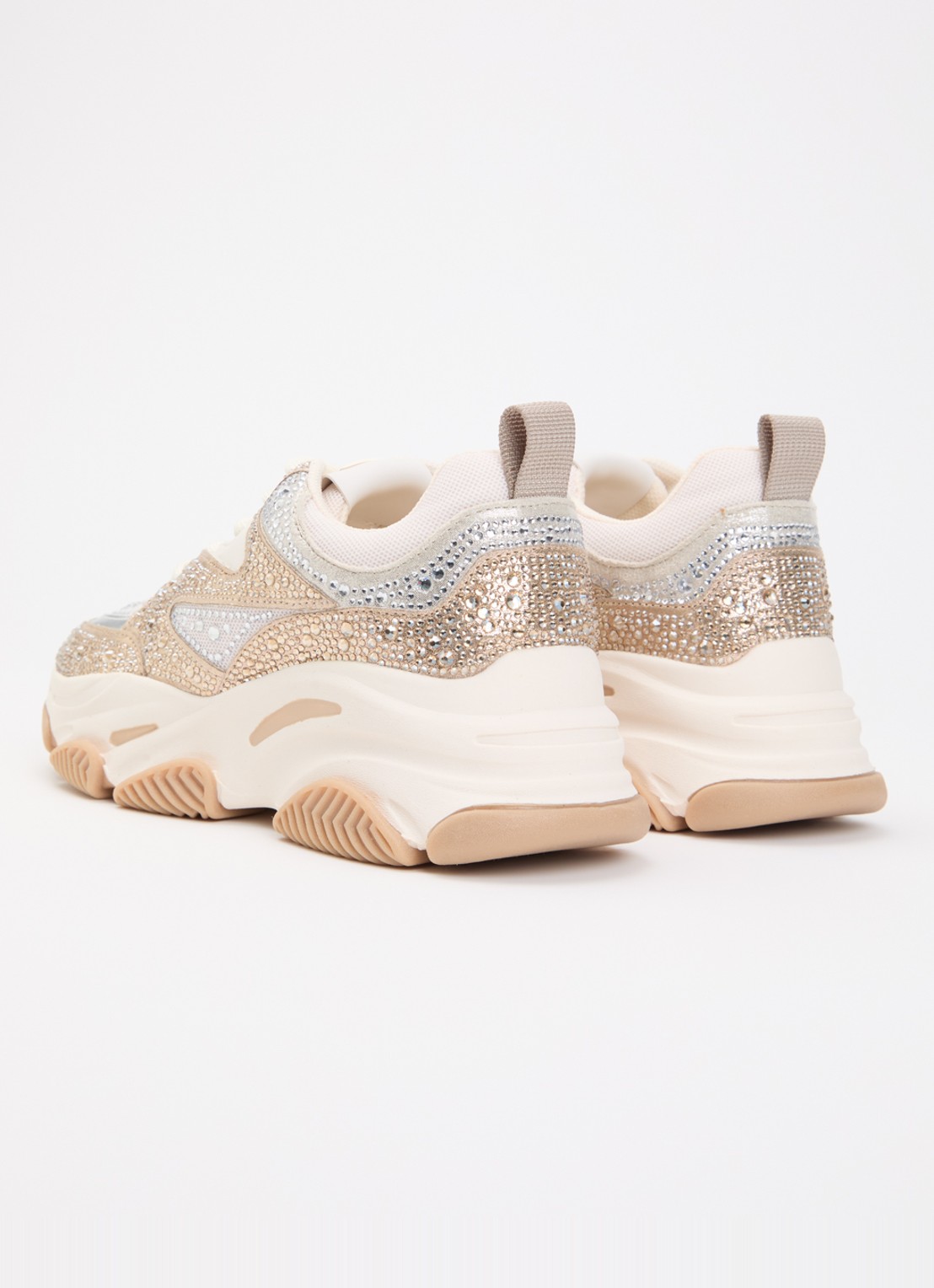Steve Madden Sneaker met metallic details en strass - achterkant 4 oudroze
