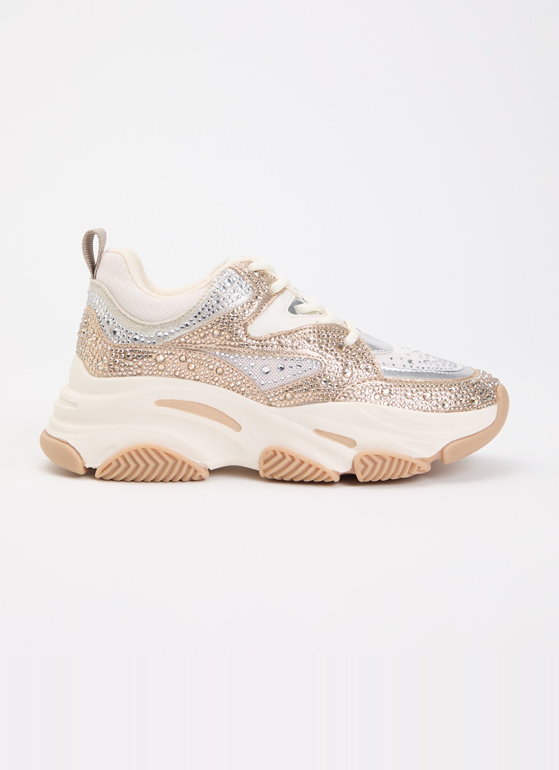Steve Madden Sneaker met metallic details en strass - voorkant 2 oudroze