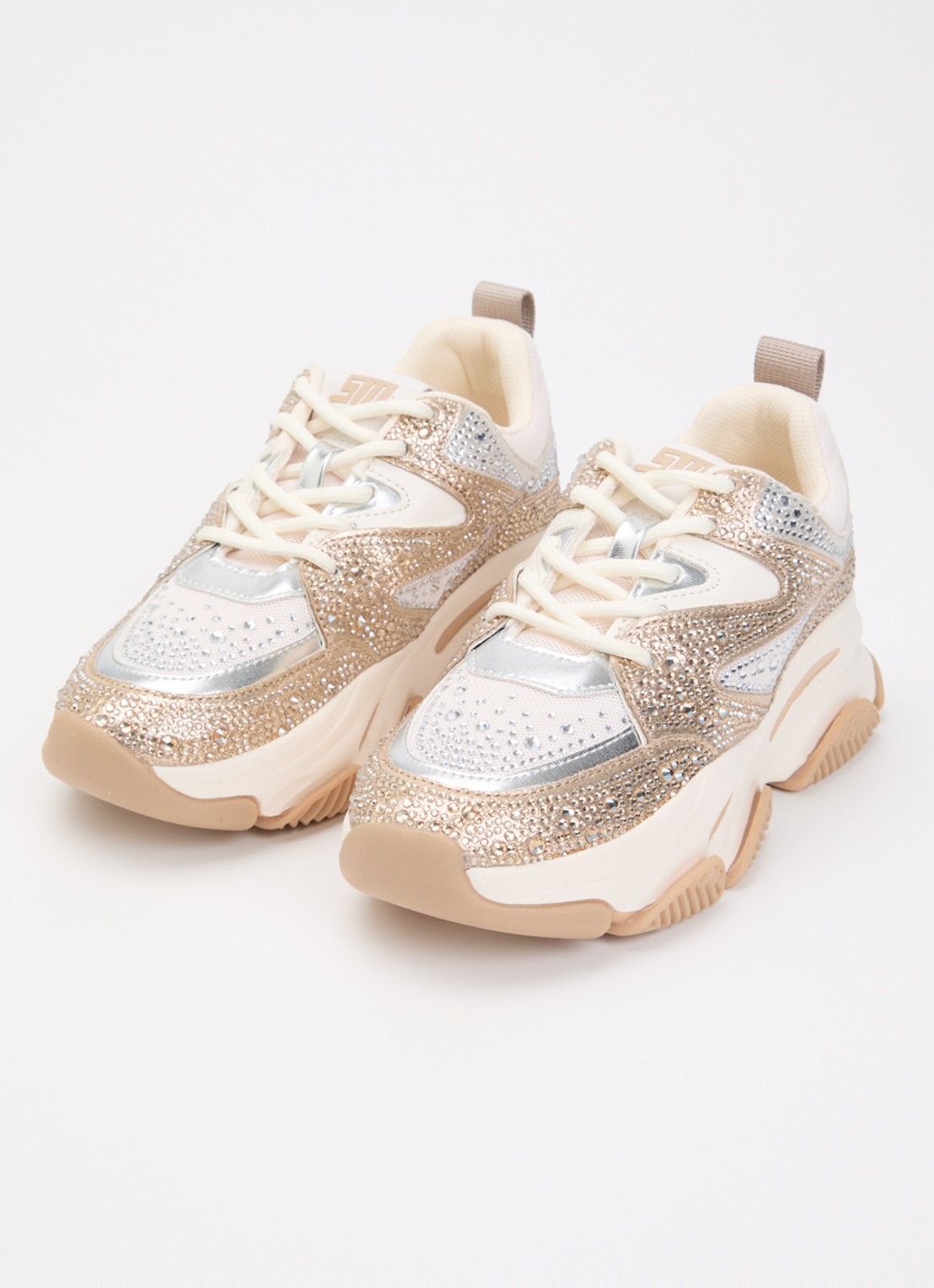 Steve Madden Sneaker met metallic details en strass - voorkant 3 oudroze