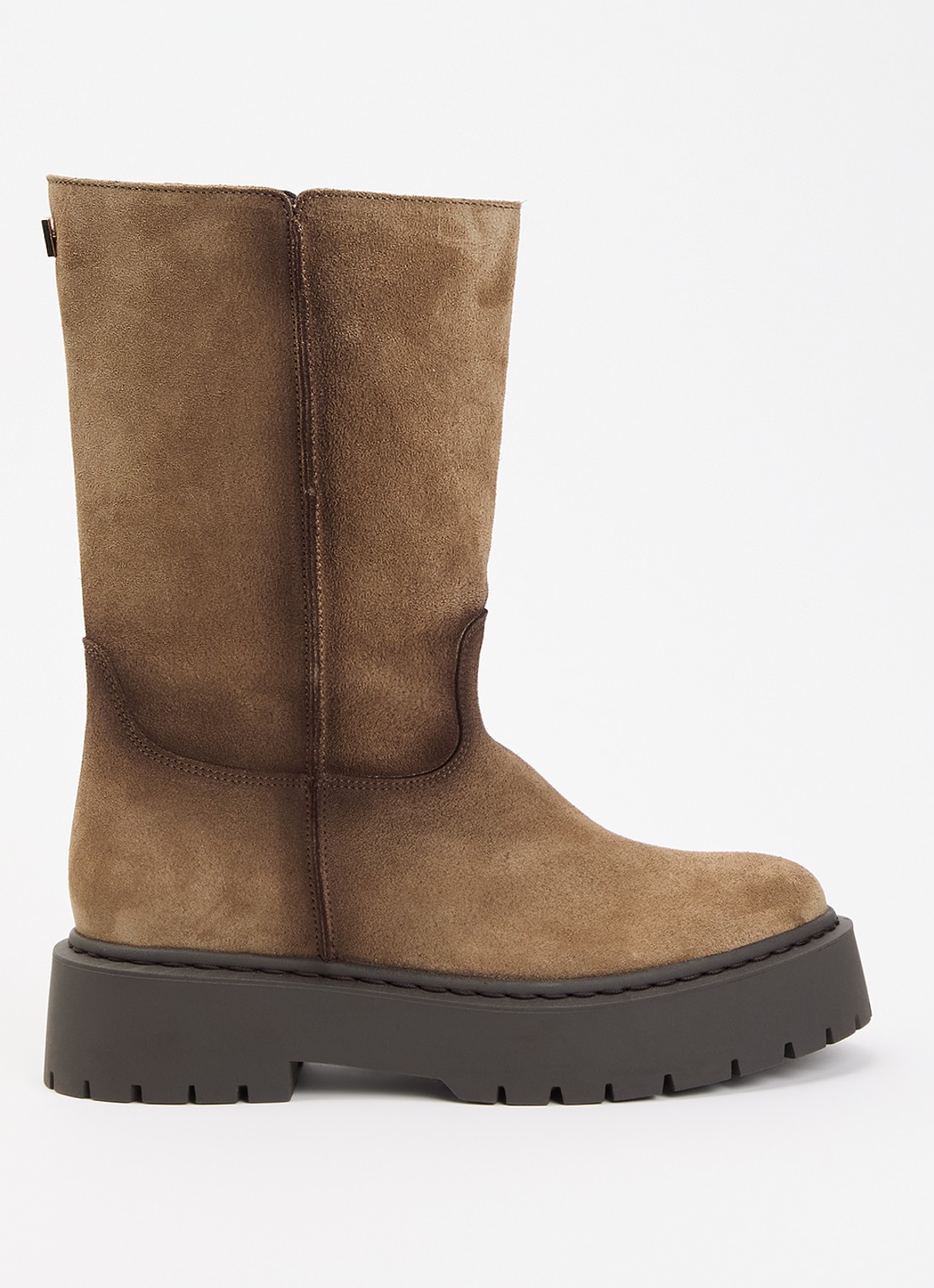 Steve Madden Soleil laars van suède - voorkant beige