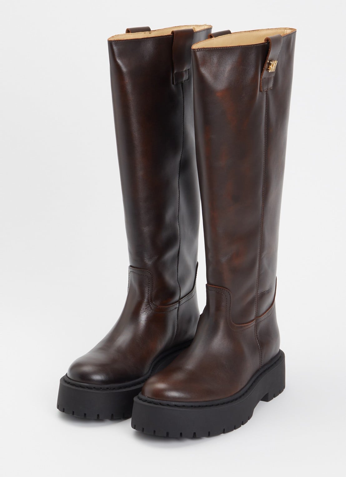 Steve Madden Sonar laars van leer - detail bruin
