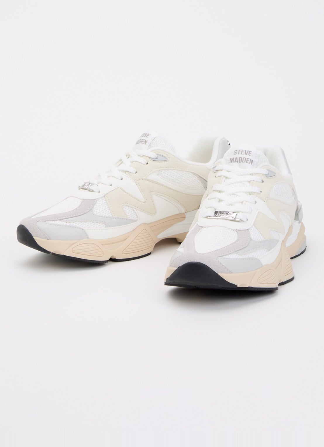 Steve Madden Speeder sneaker met mesh details - detail 2 wit