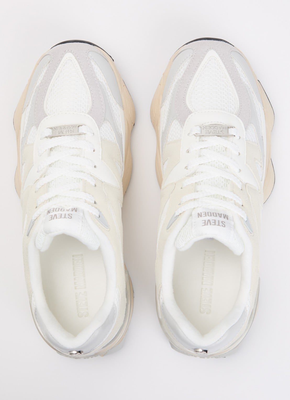 Steve Madden Speeder sneaker met mesh details - detail 3 wit