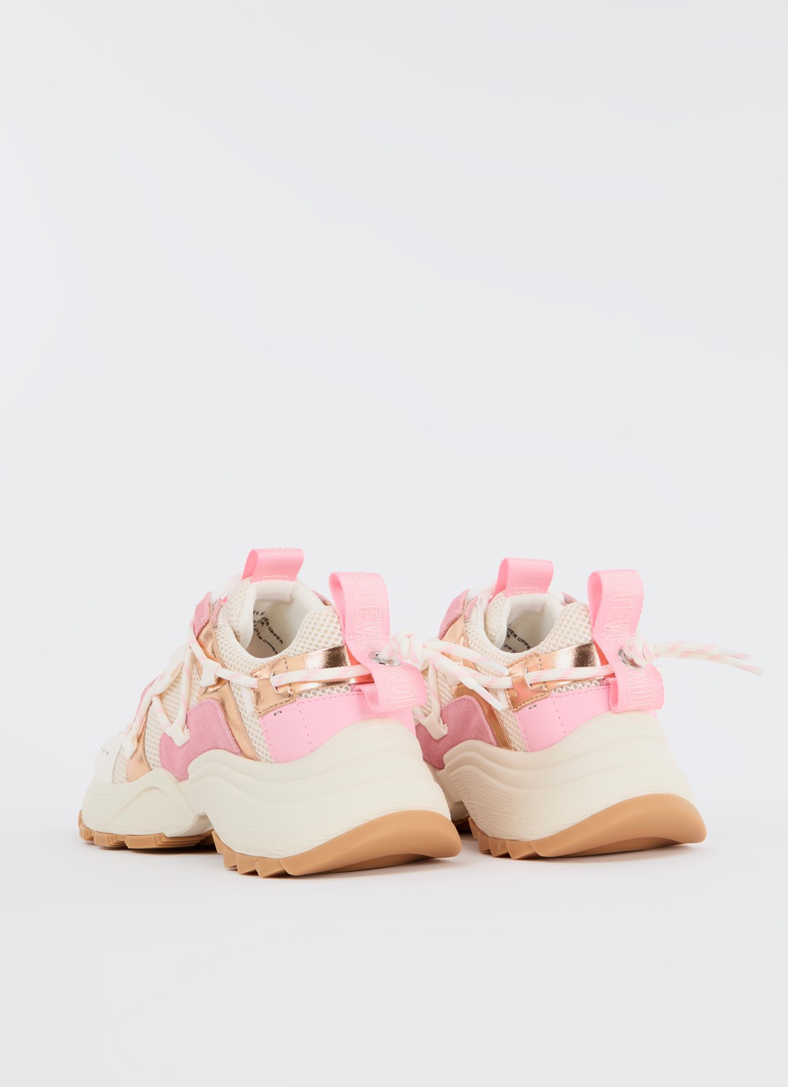 Steve Madden Tazmania sneaker van leer met mesh details - achterkant 3 roze