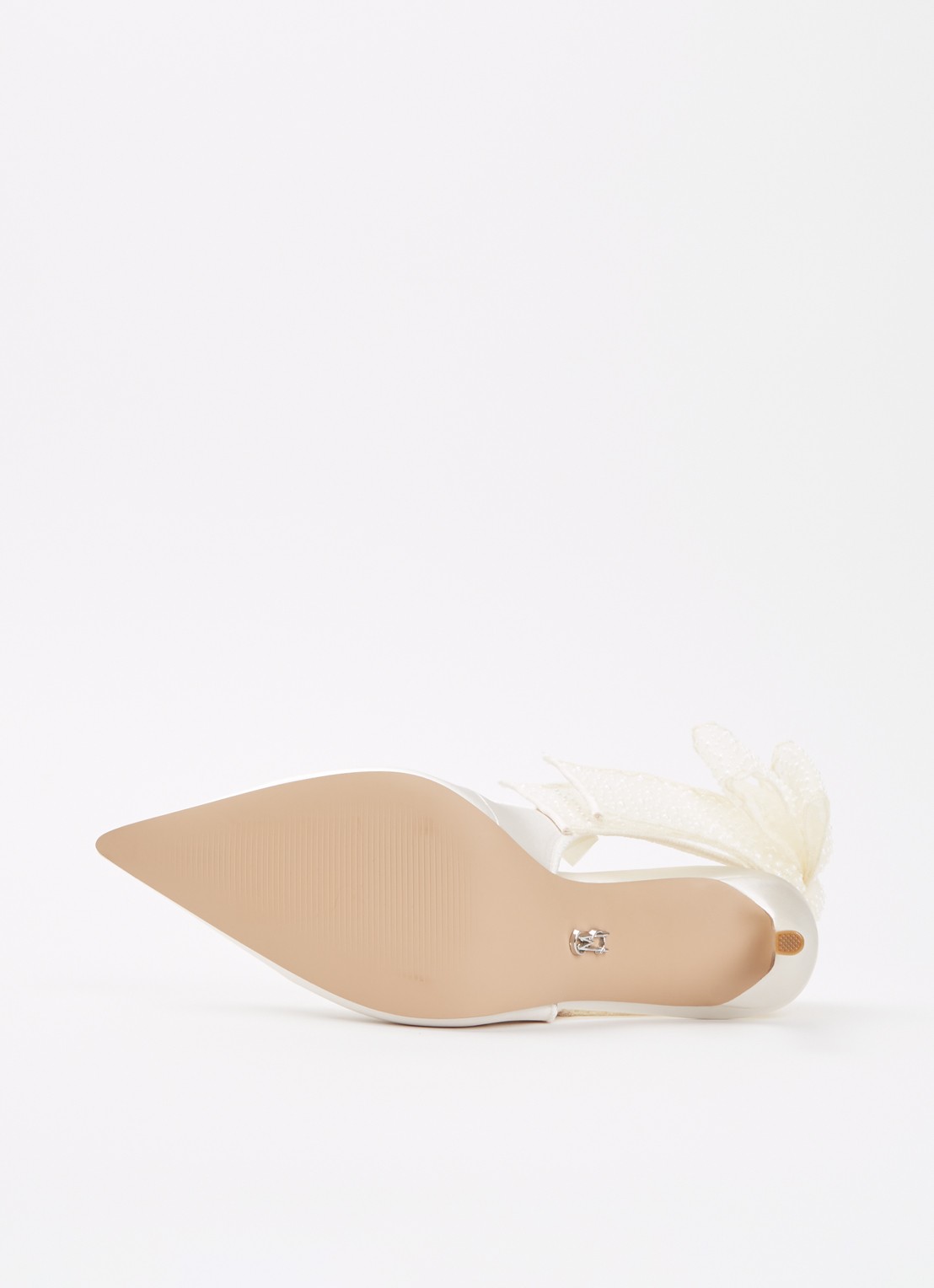 Steve Madden Teacup-P slingback van satijn met strikdetail - detail 3 ivoor