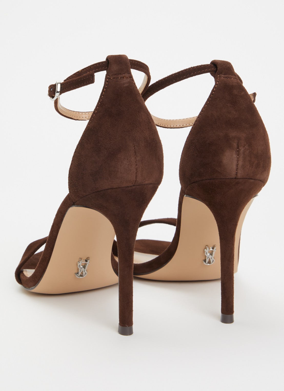 Steve Madden Tecy sandalette van leer - achterkant donkerbruin