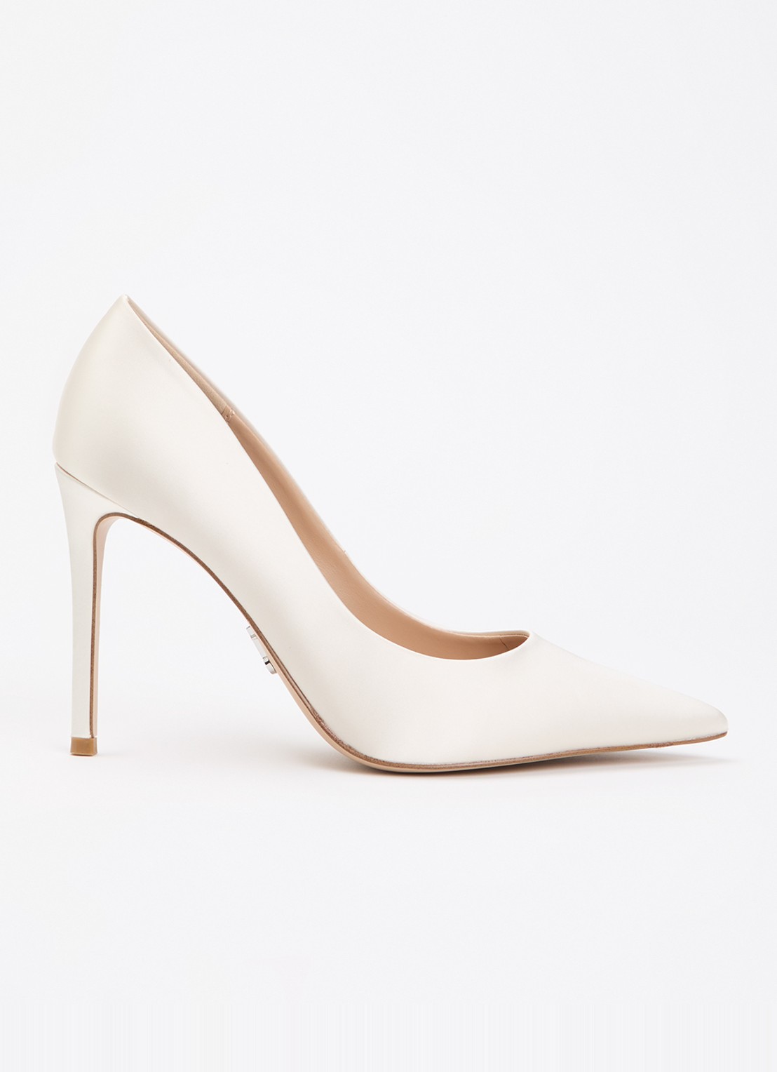 Steve Madden Thrive pump van satijn - voorkant ivoor