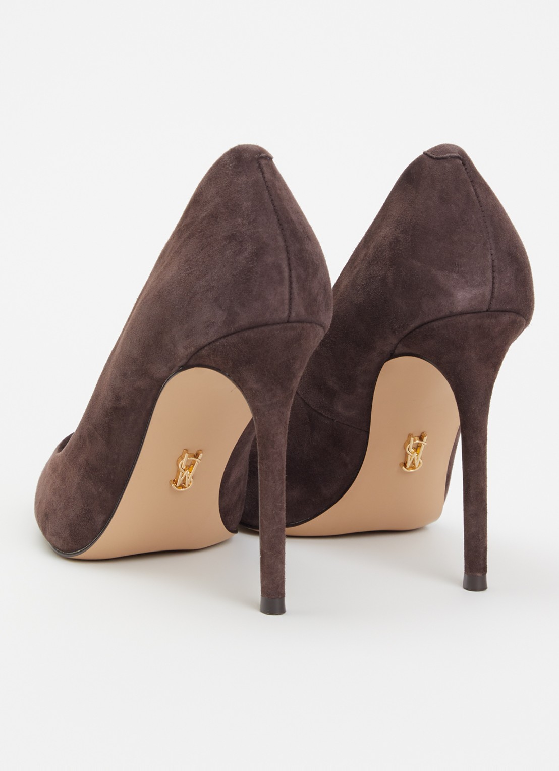 Steve Madden Thrive pump van suède - achterkant 5 donkerbruin