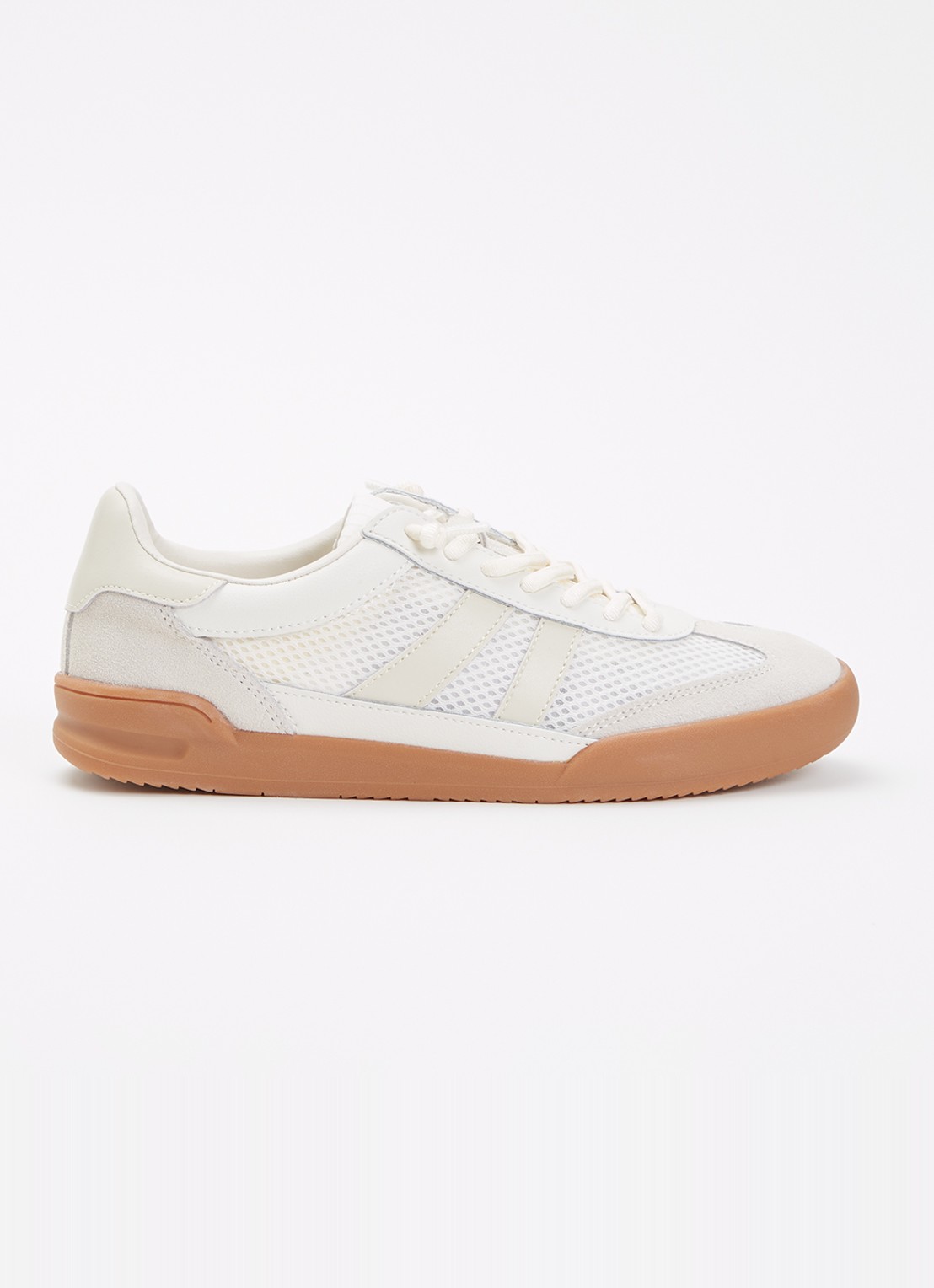 Steve Madden Verdict sneaker met suède details - voorkant 5 wit