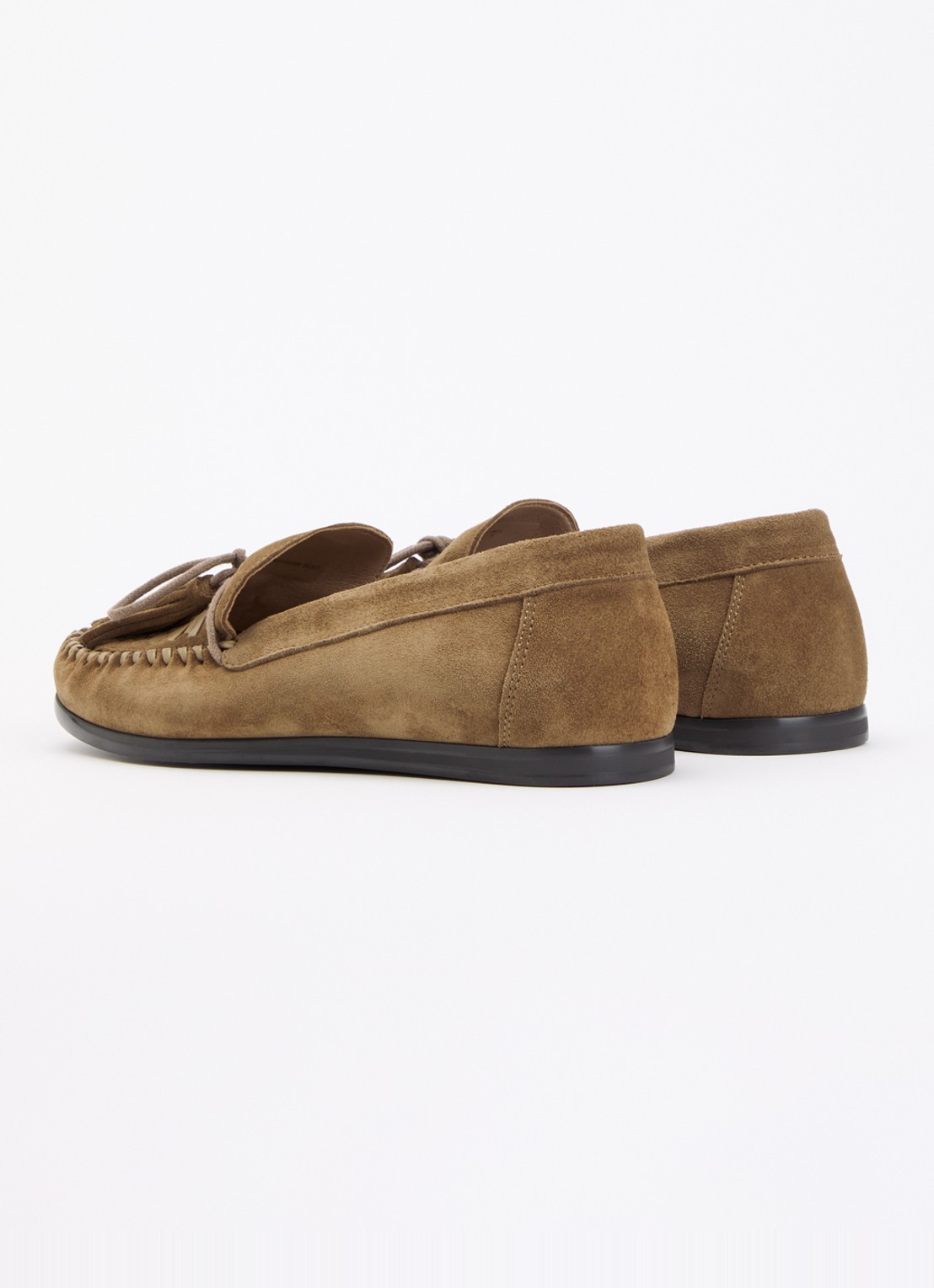 Steve Madden Yaira mocassin van suède met franjes - achterkant 5 lichtbruin