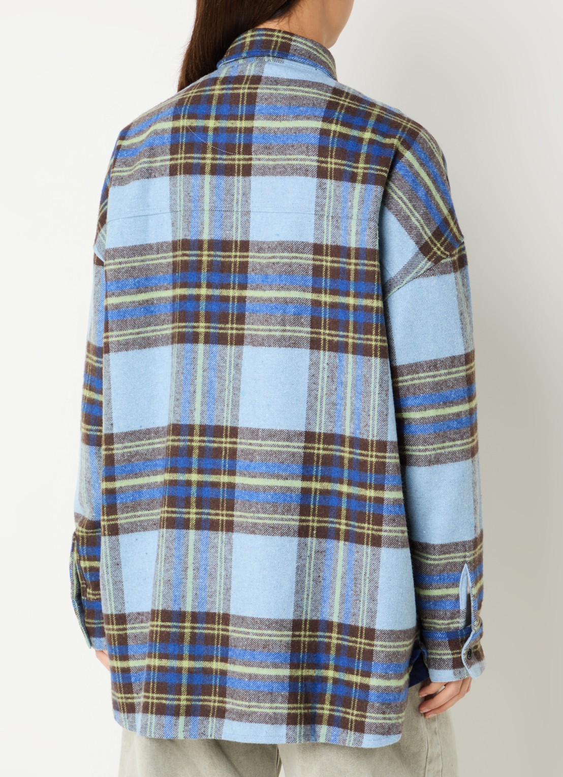 Stieglitz Briana blouse met ruitdessin - achterkant 3 blauw