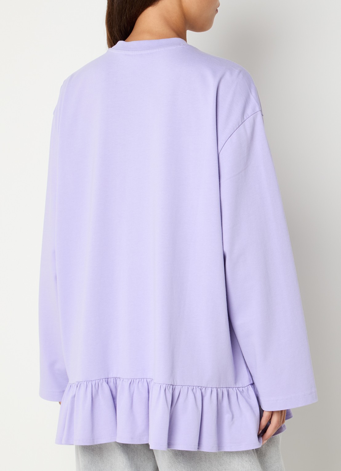 Stieglitz Brisa longsleeve met logo en volant - achterkant 4 paars