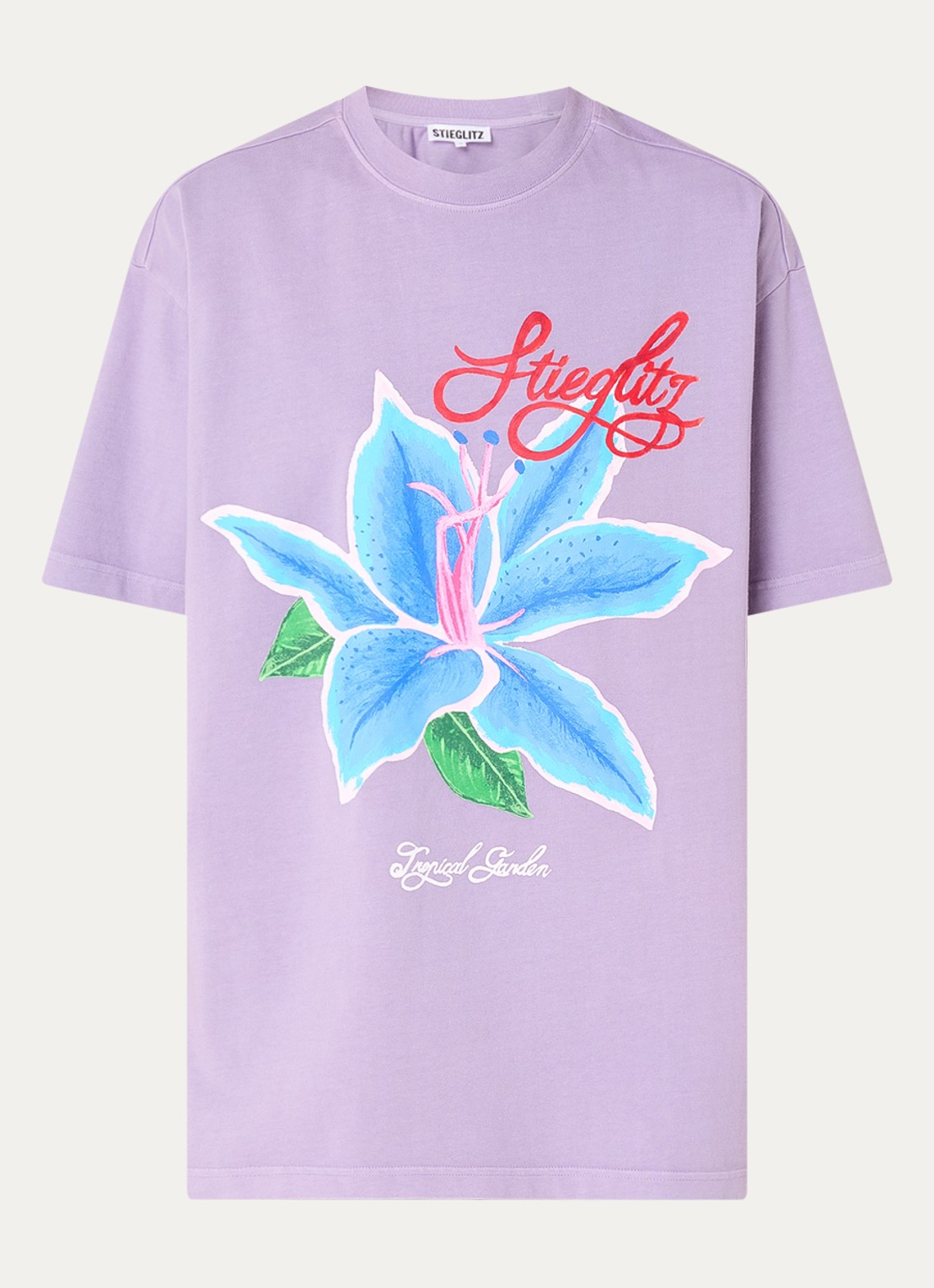 Stieglitz Claudia oversized T-shirt met logoprint - voorkant paars