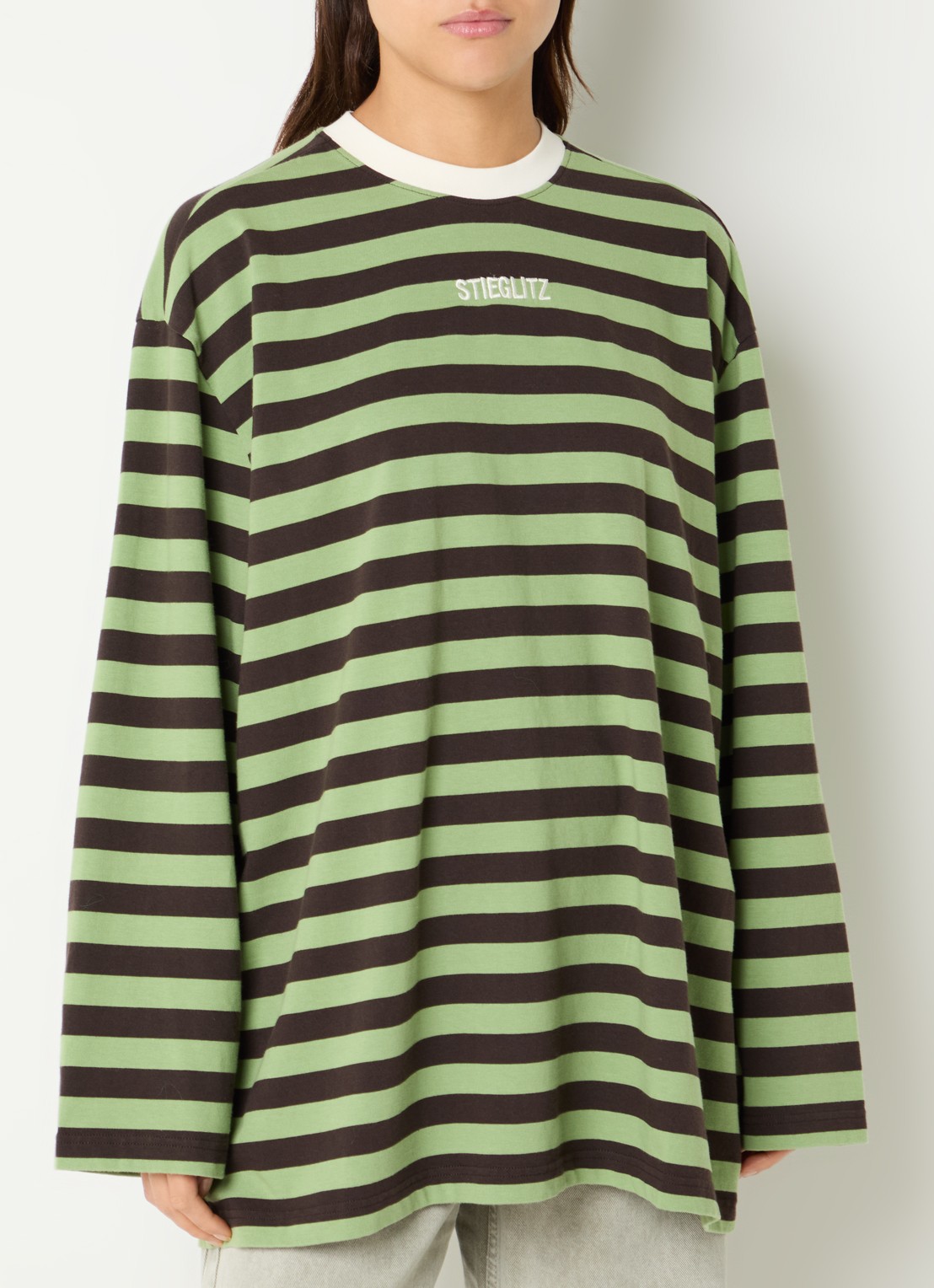 Stieglitz Donna long sleeve met streepprint - detail 4 groen