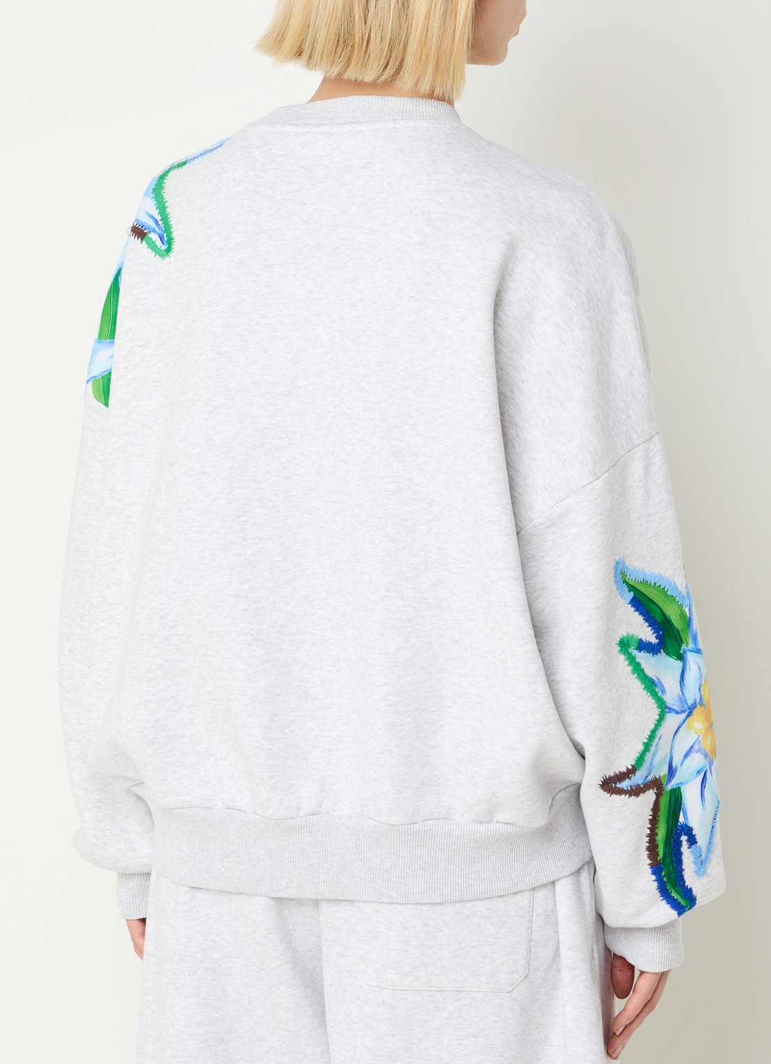 Stieglitz Eliza oversized sweater met logo - achterkant 4 grijs