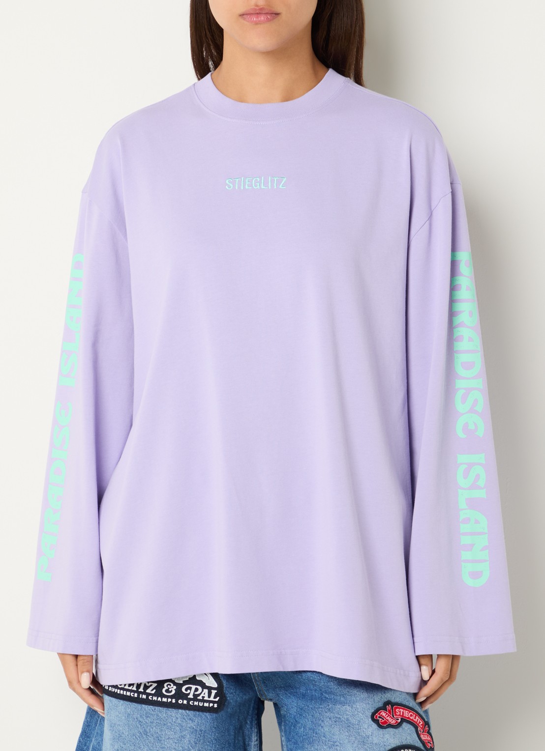 Stieglitz Fanna longsleeve met logo- en backprint - achterkant 4 paars