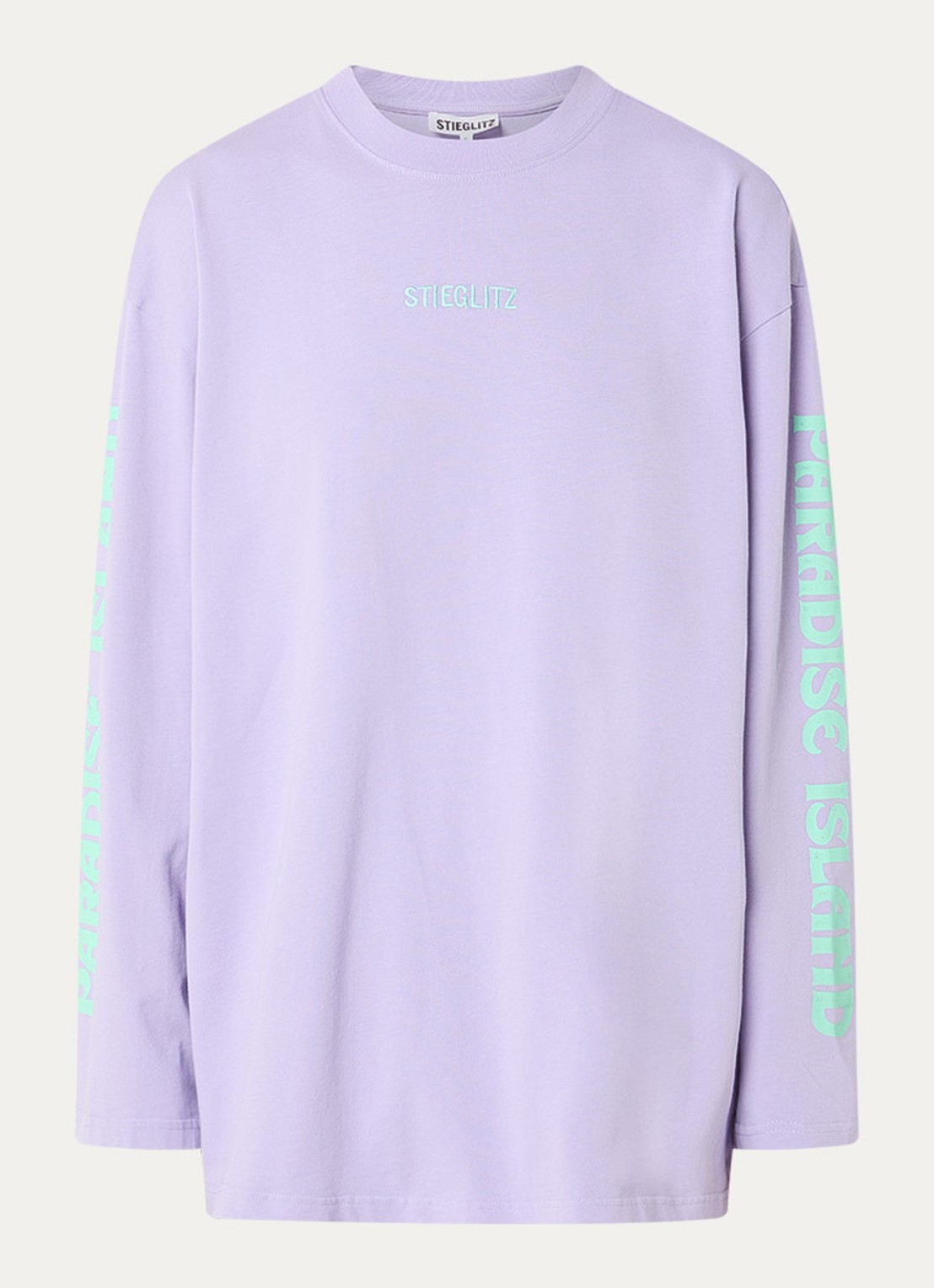 Stieglitz Fanna longsleeve met logo- en backprint - voorkant paars
