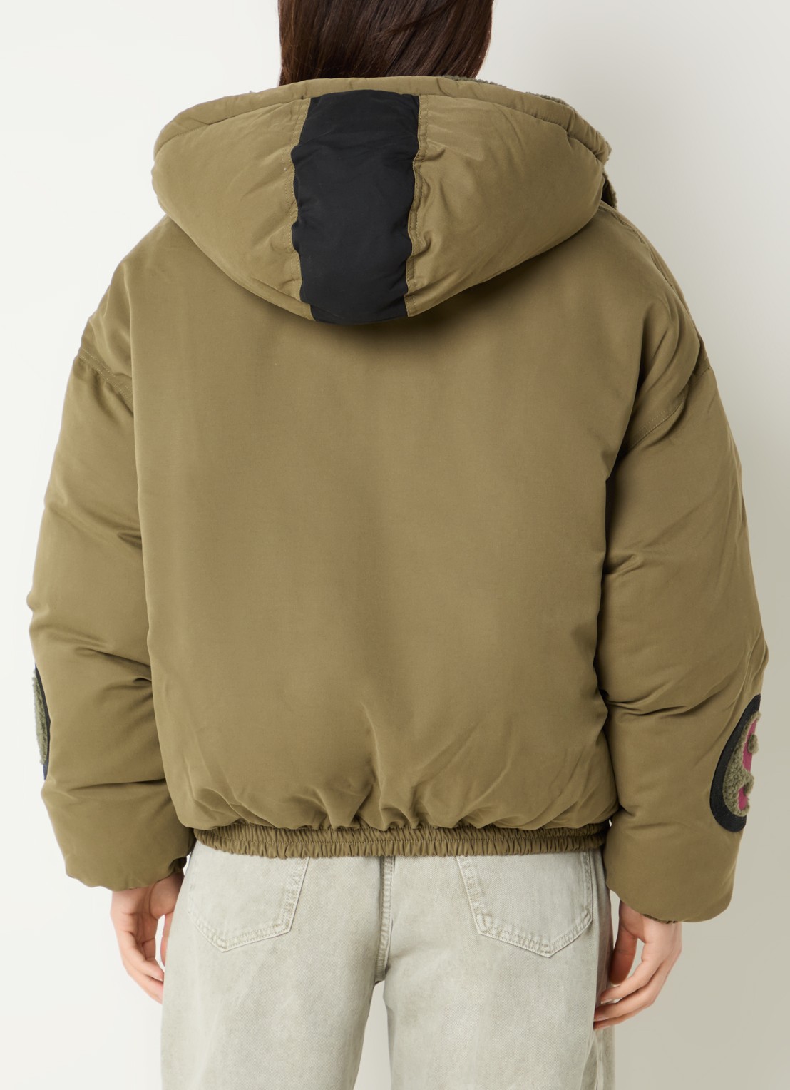 Stieglitz Felice puffer jack met steekzakken - achterkant 3 mosgroen