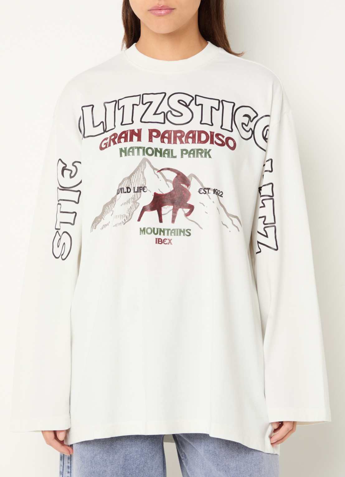 Stieglitz Gineva longsleeve met print - detail 4 gebroken wit