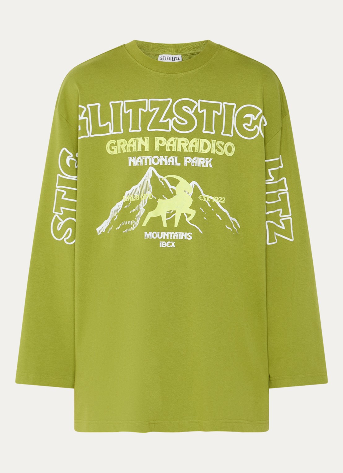 Stieglitz Gineva longsleeve met print - voorkant groen