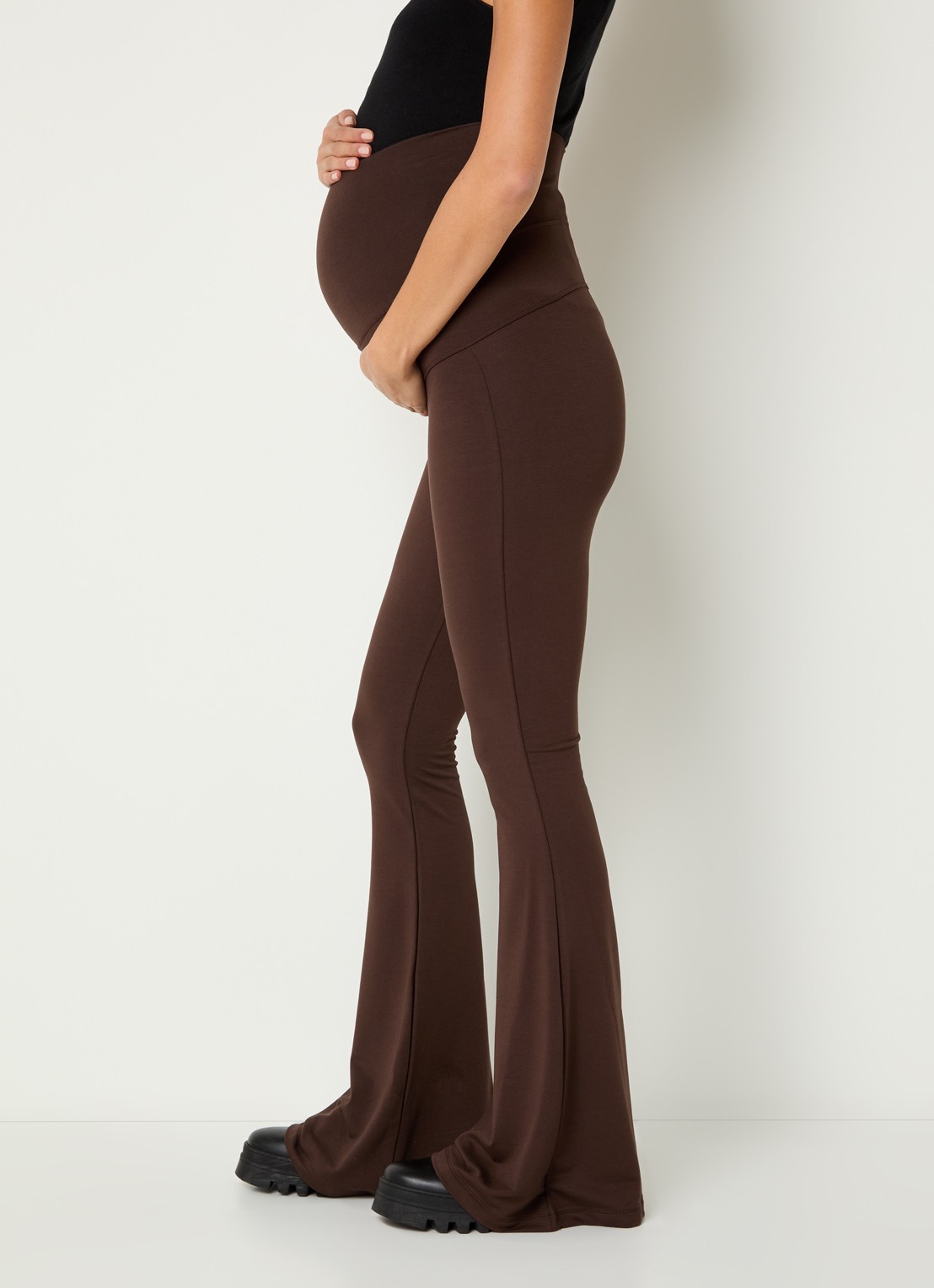 Stieglitz High waist flared fit zwangerschapsbroek - detail 2 bruin