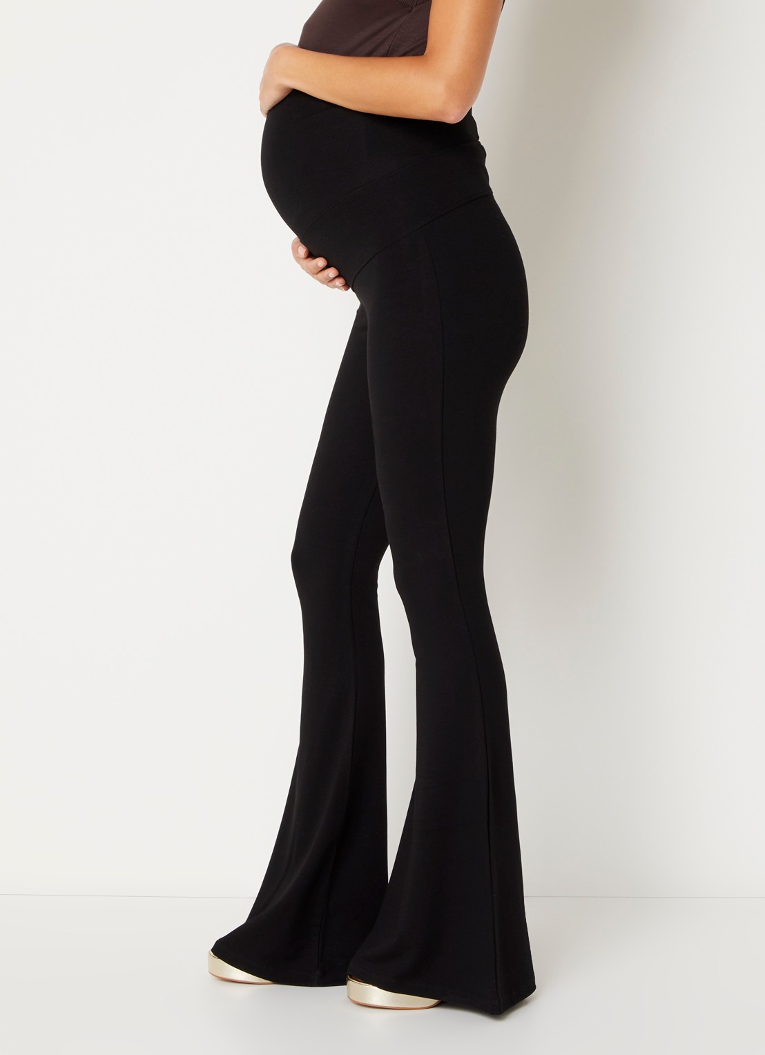 Stieglitz High waist flared zwangerschapsbroek met stretch - detail 4 zwart