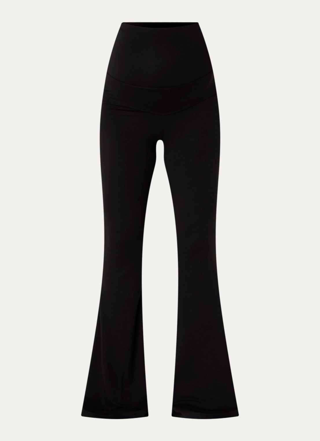 Stieglitz High waist flared zwangerschapsbroek met stretch - voorkant zwart
