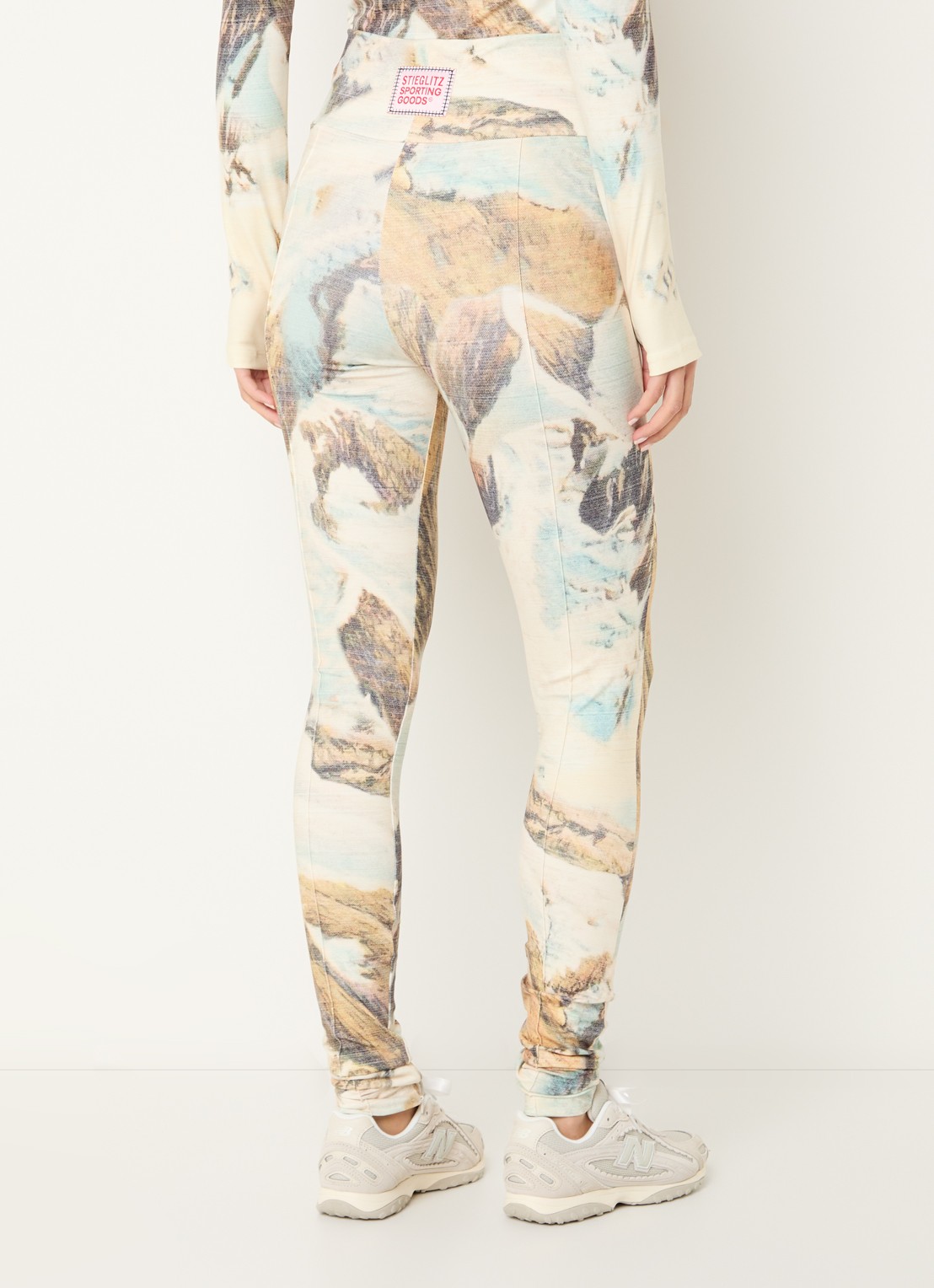 Stieglitz High waist skinny fit legging met print - achterkant 5 lindegroen