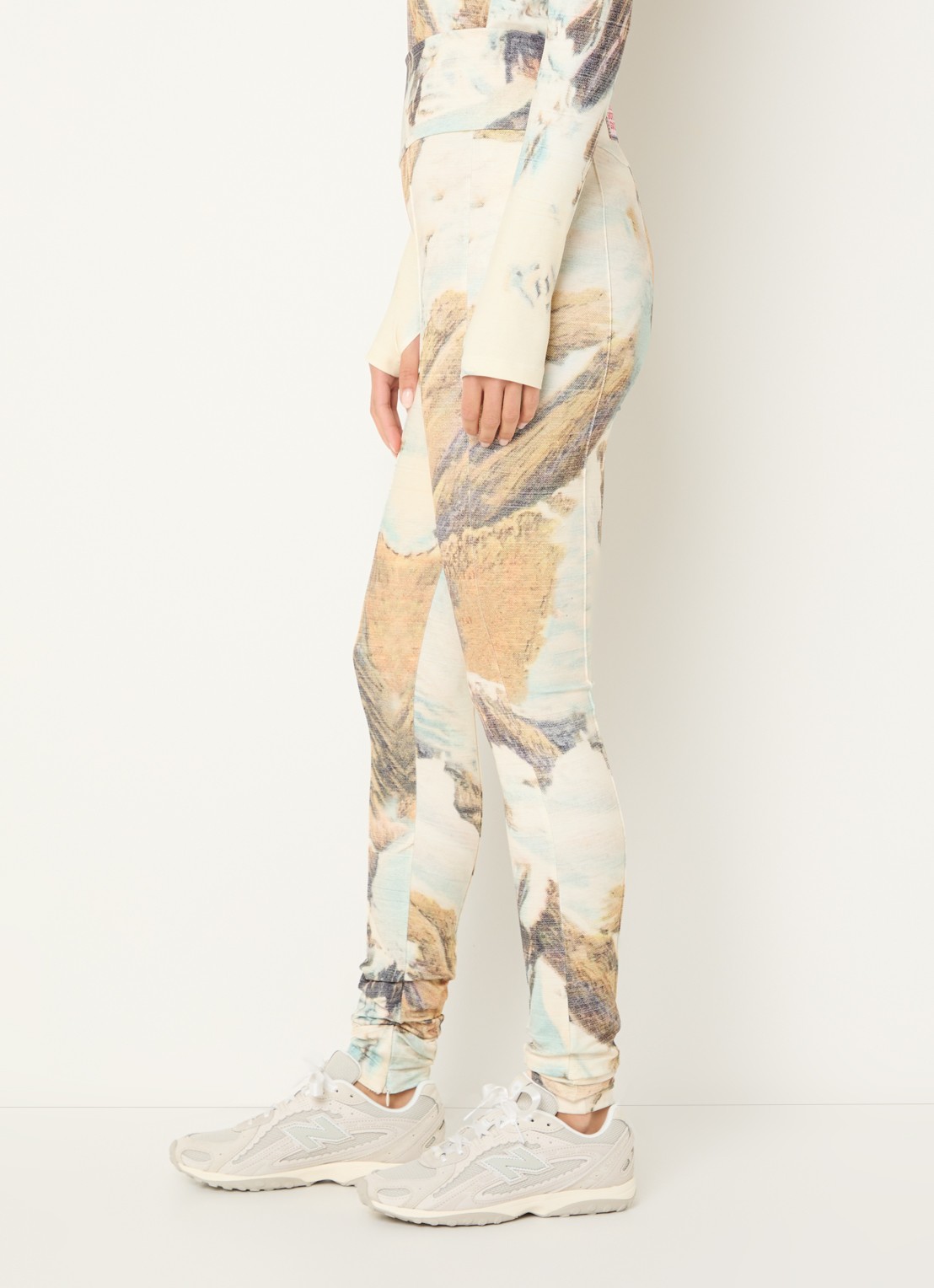 Stieglitz High waist skinny fit legging met print - detail 4 lindegroen