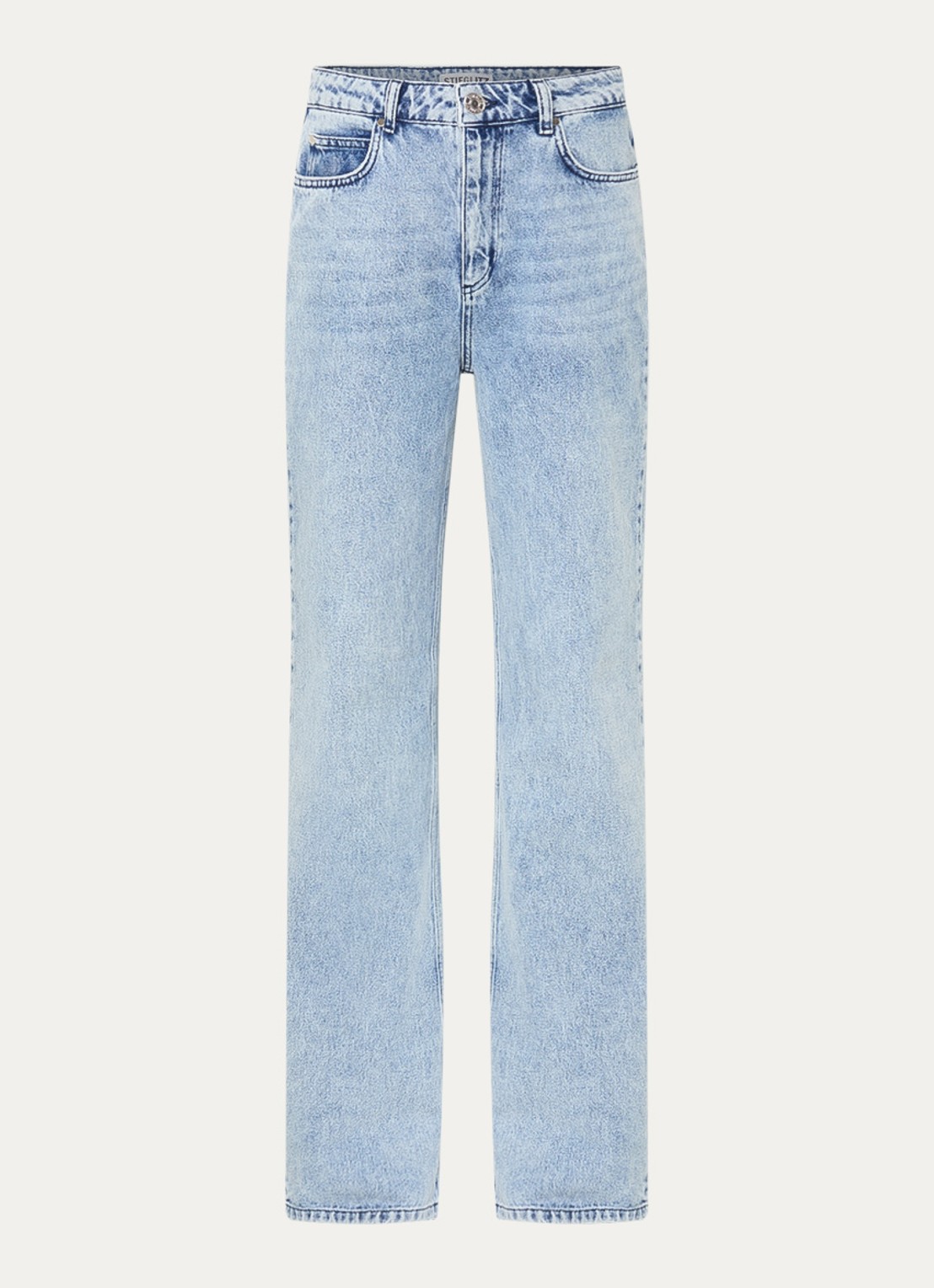 Stieglitz High waist wide leg jeans met lichte wassing - voorkant 2 indigo
