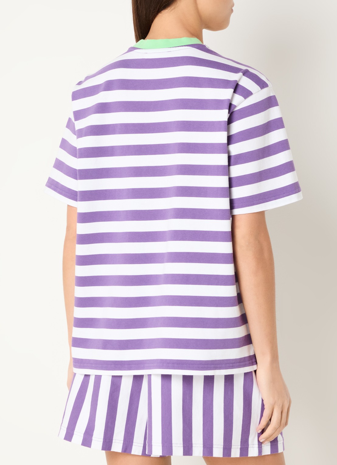 Stieglitz Joana T-shirt met streepprint en logo - achterkant 4 paars