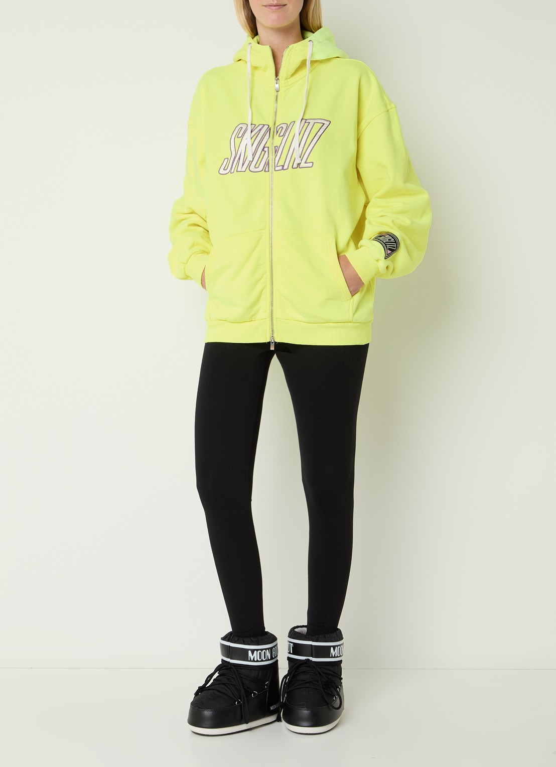 Stieglitz Lena sweatvest met logoborduring - voorkant 5 geel
