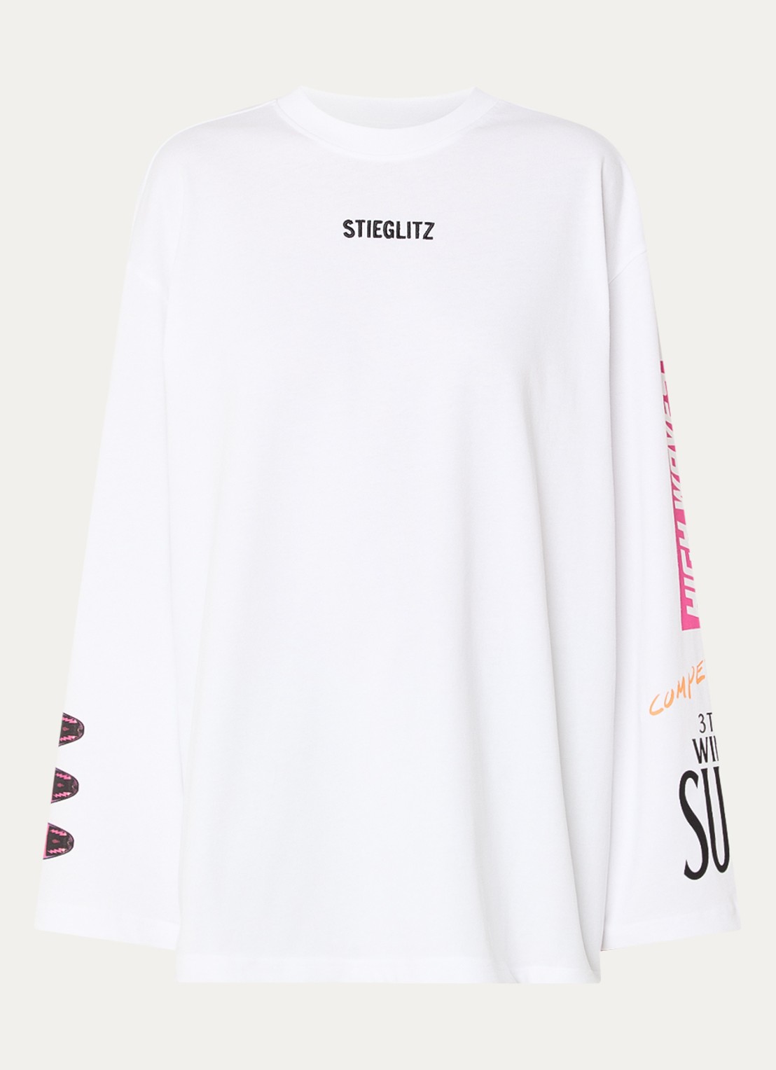 Stieglitz Monica longsleeve met front- en backprint - voorkant 3 wit