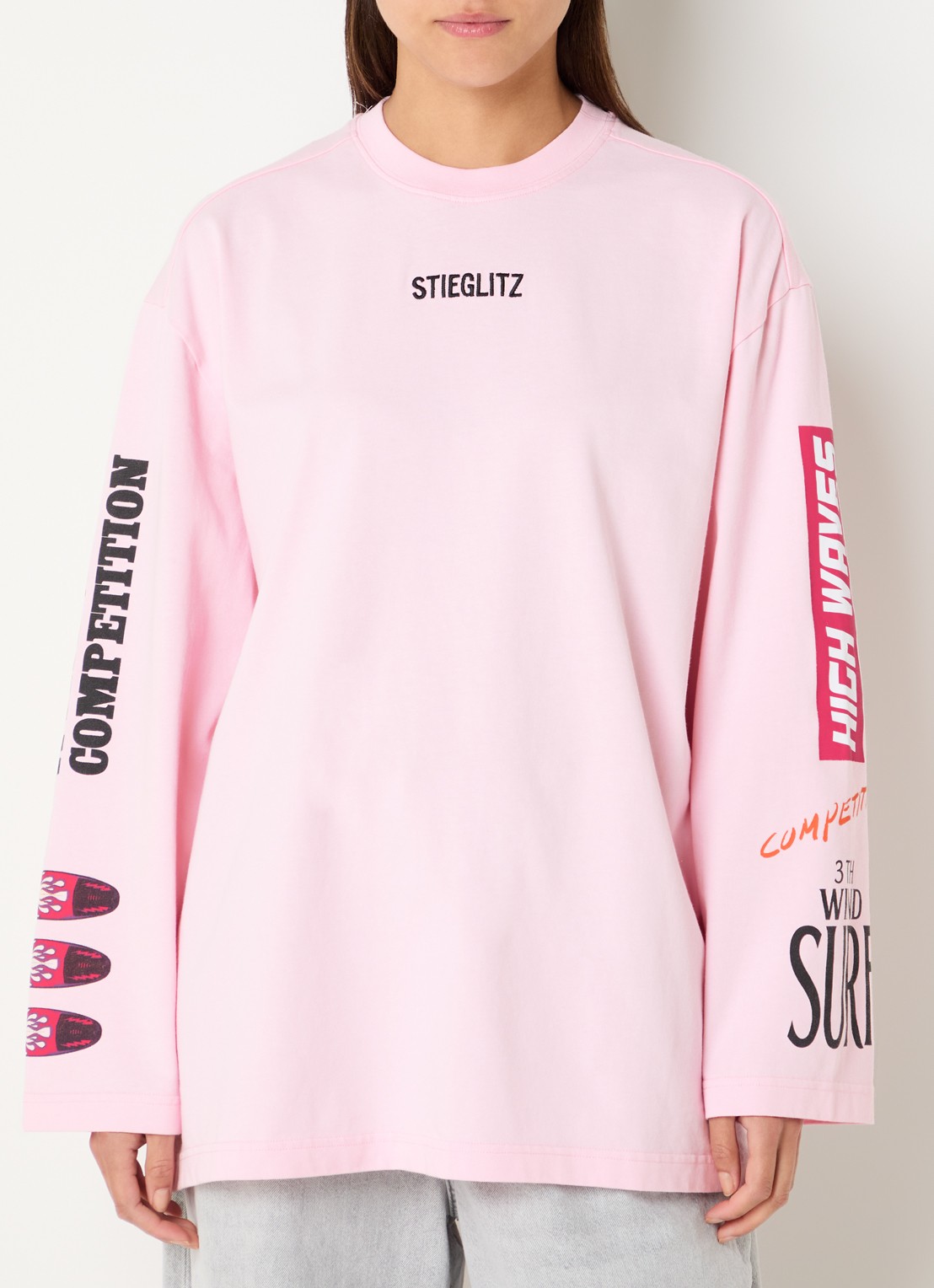 Stieglitz Monica longsleeve met logo- en backprint - achterkant geel