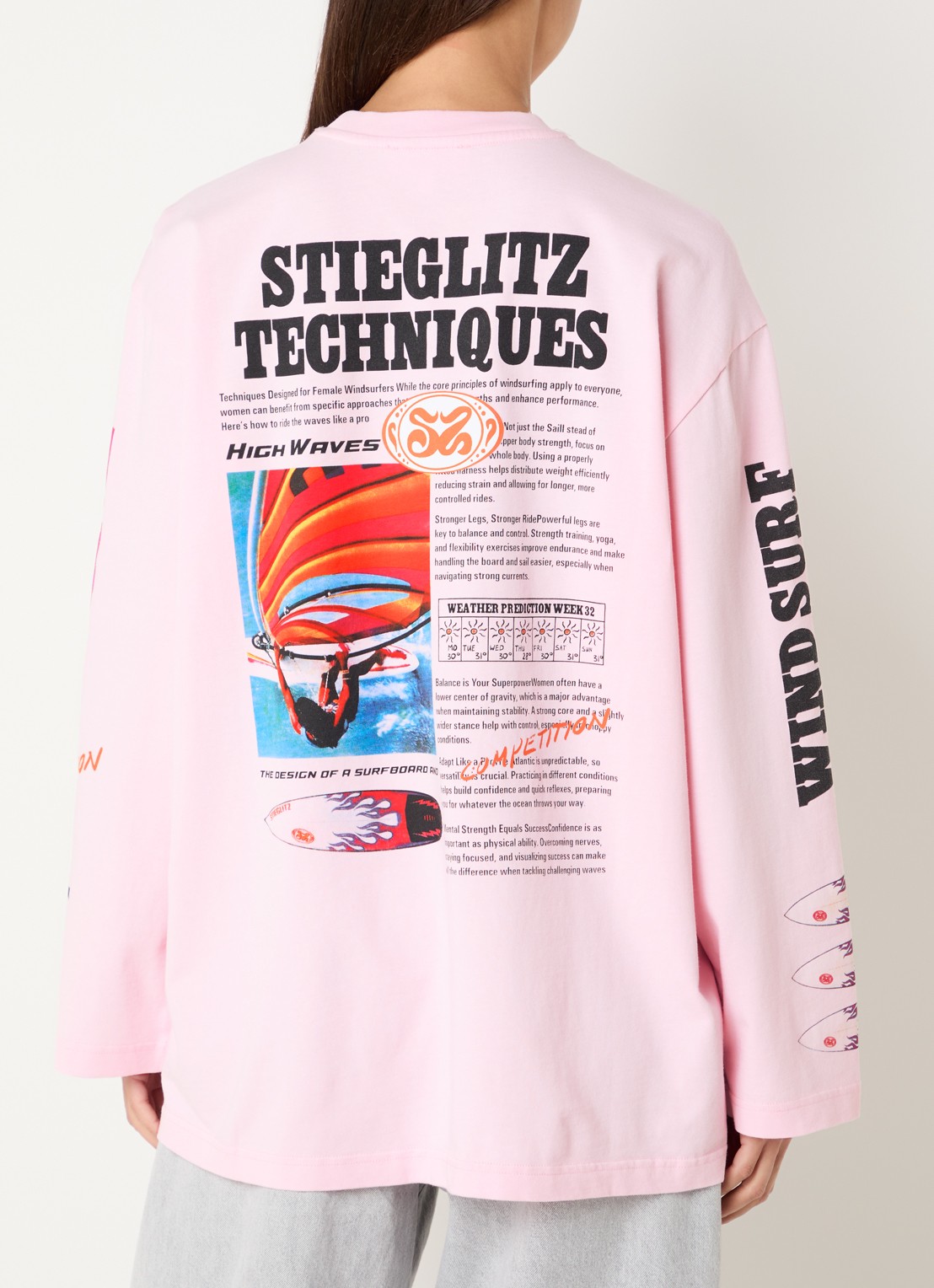 Stieglitz Monica longsleeve met logo- en backprint - detail 4 geel